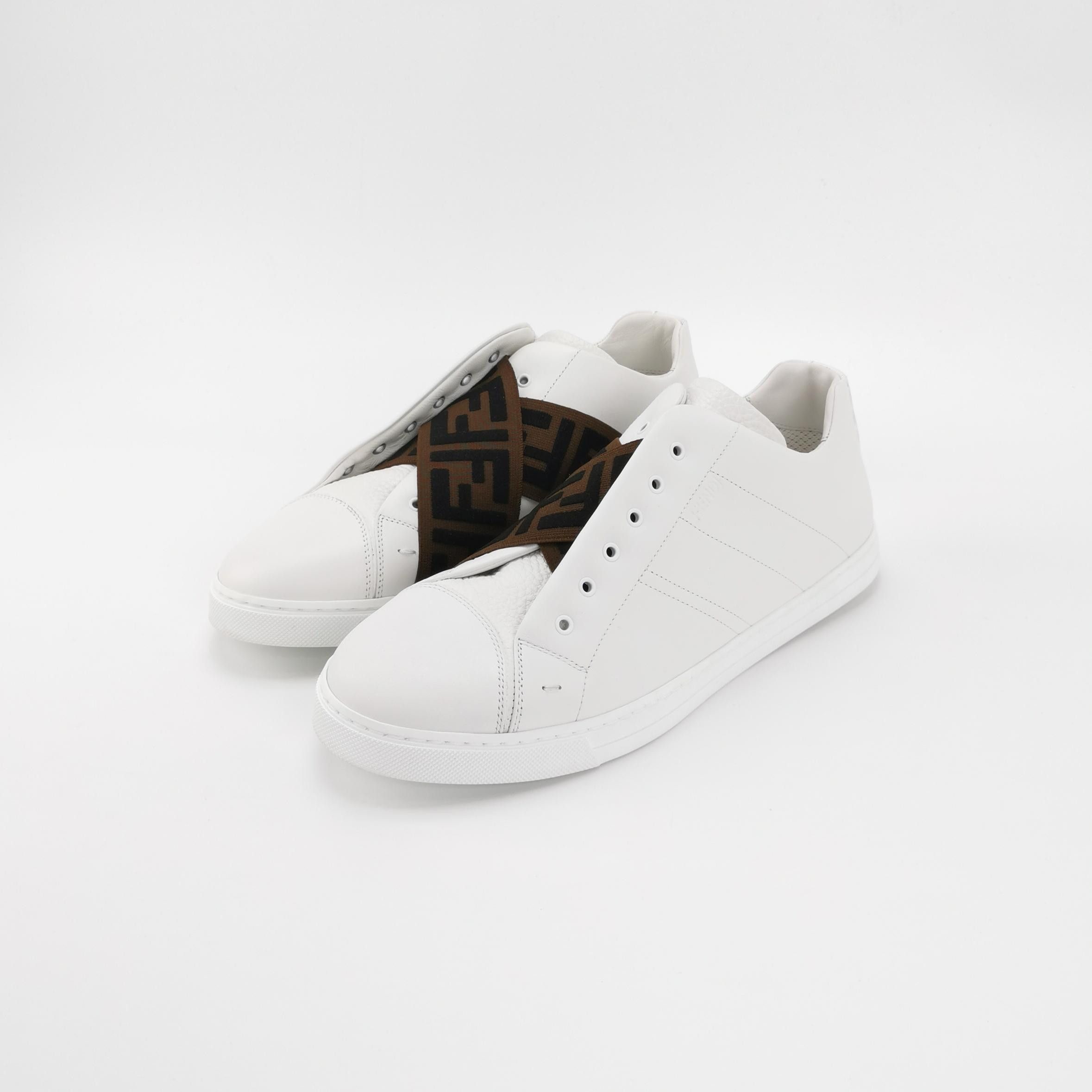 Fendi Fendi FF Logo Elastic Leather Sneakers Size 41 Size US 8 / EU 41 - 2 Thumbnail