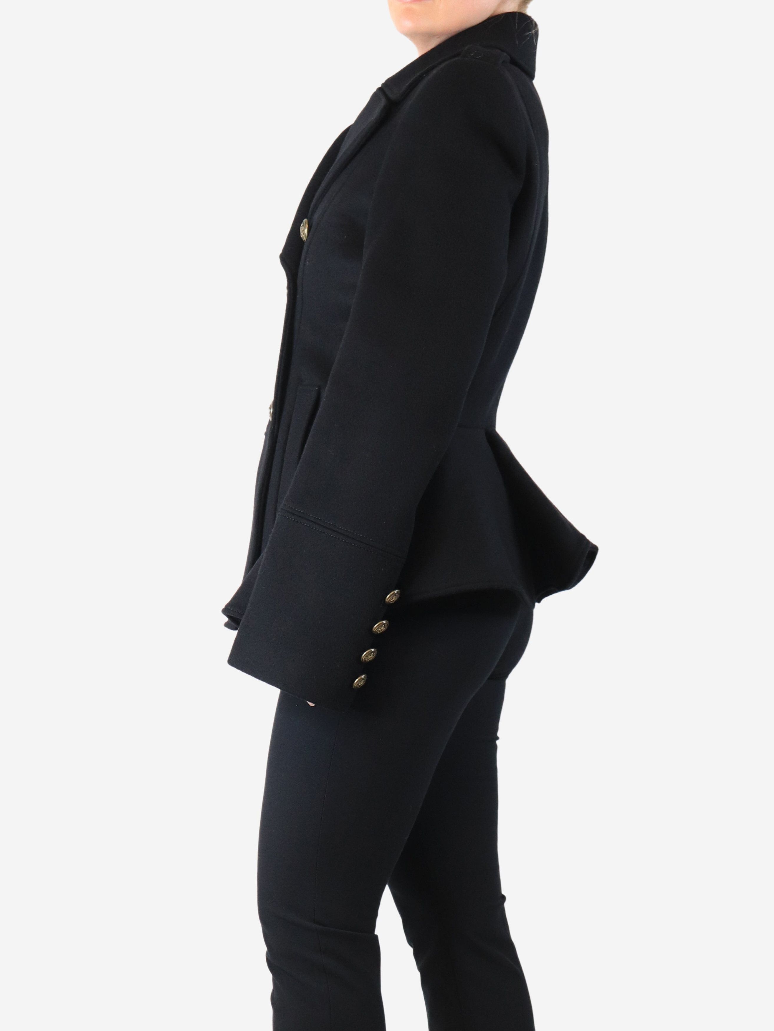 Other Black double-breasted wool coat - UK 14 Size L / US 10 / IT 46 - 3 Thumbnail