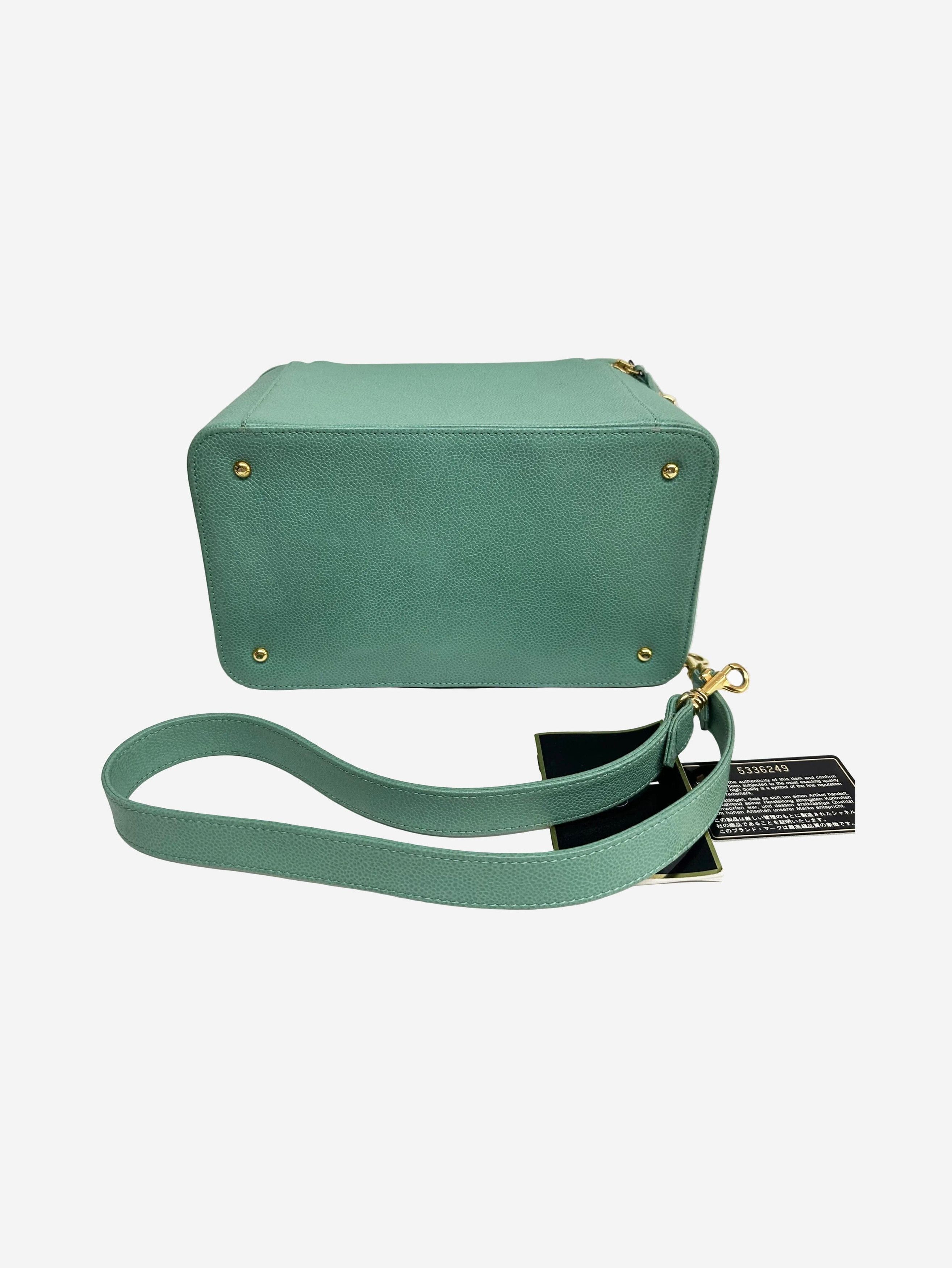 Chanel Teal vintage 1997 caviar 2way vanity bag Size ONE SIZE - 2 Thumbnail