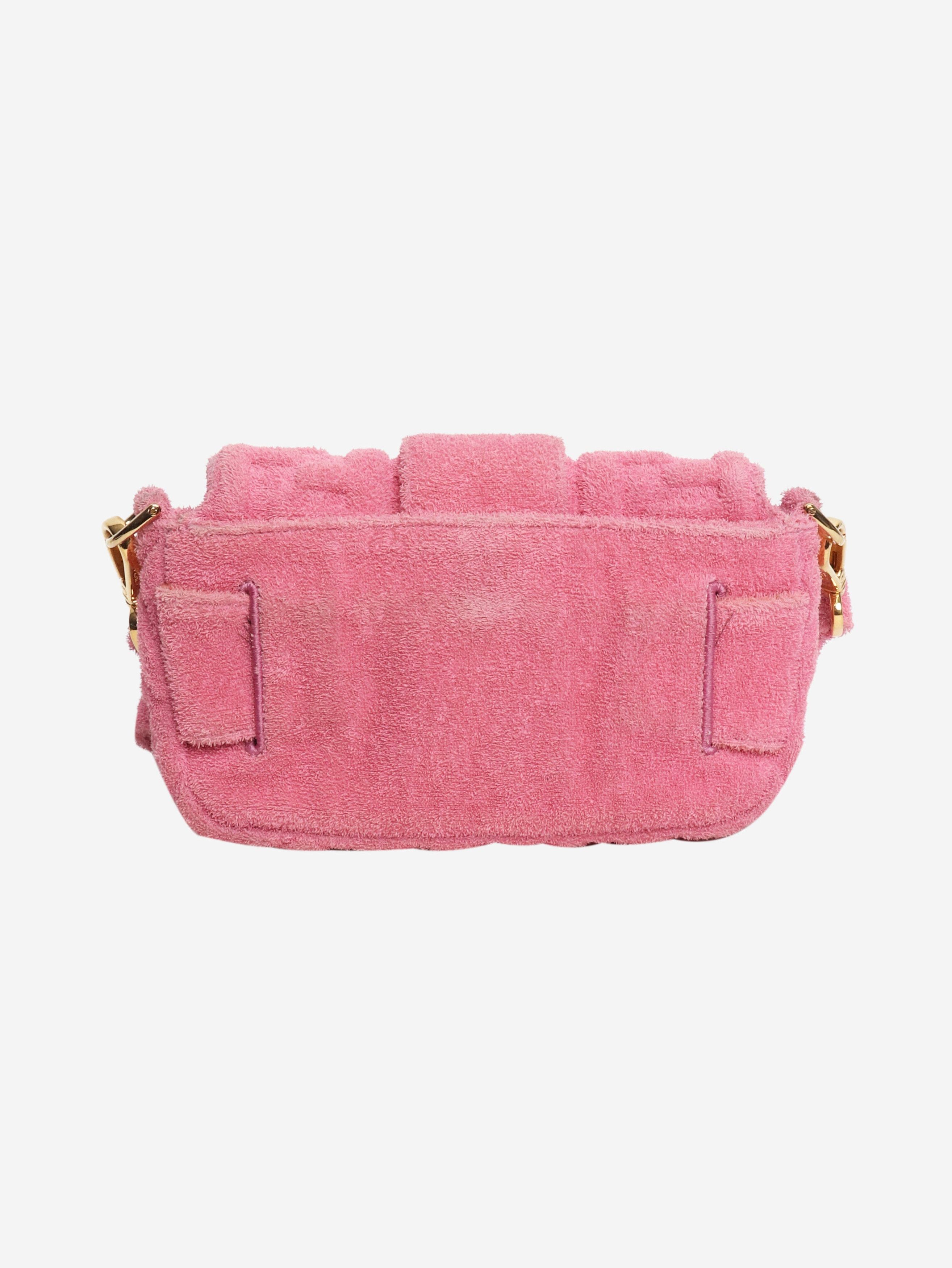 Fendi Pink embossed terry cloth baguette bag Size ONE SIZE - 2 Thumbnail