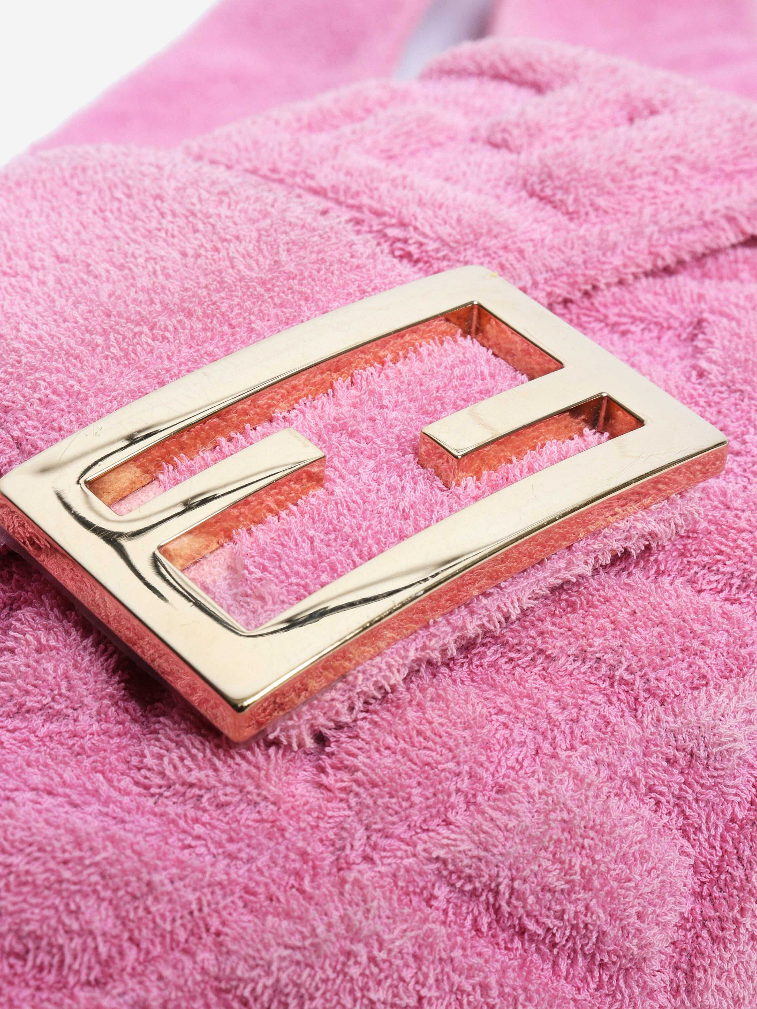 Fendi Pink embossed terry cloth baguette bag Size ONE SIZE - 5 Thumbnail