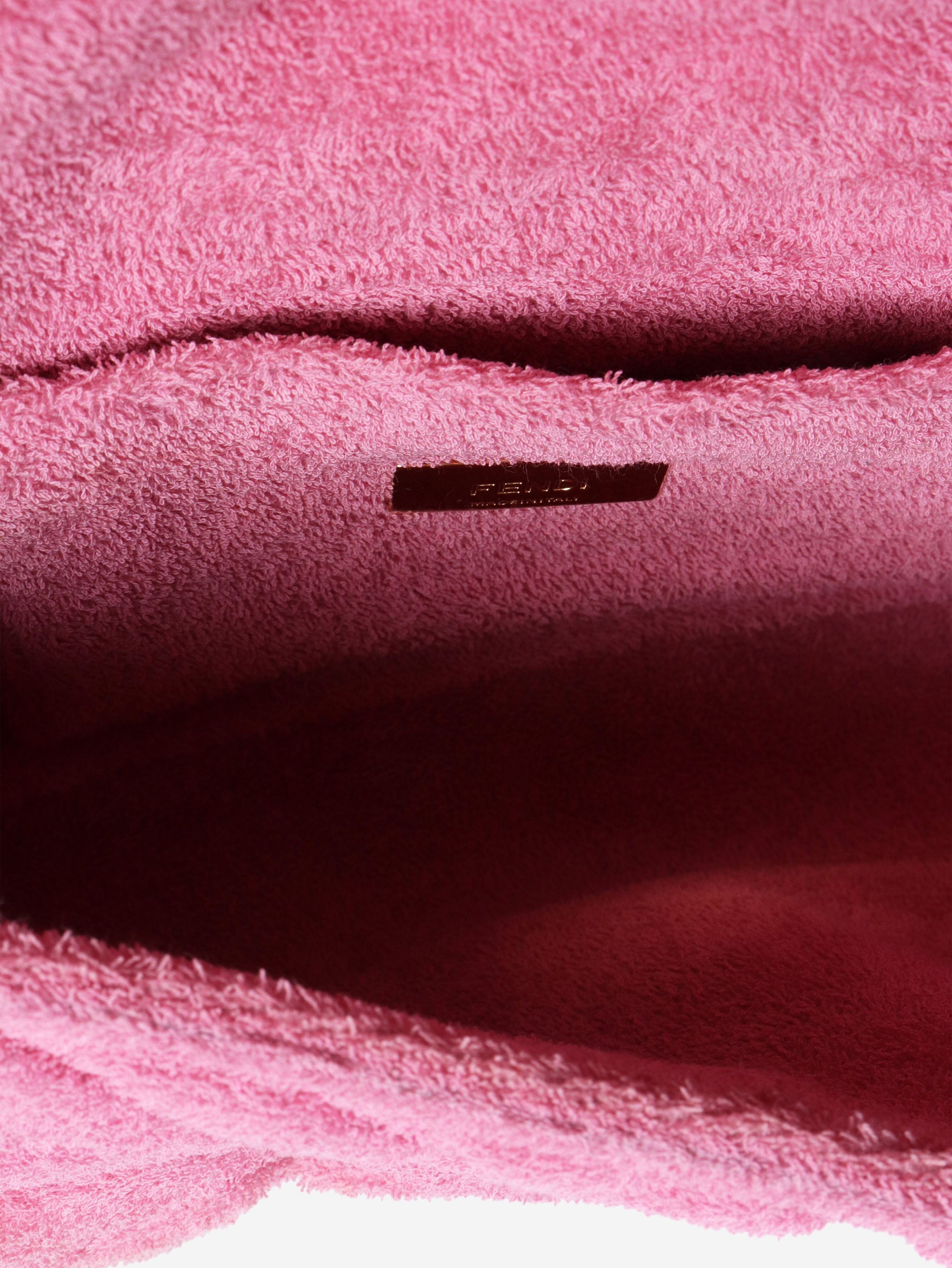 Fendi Pink embossed terry cloth baguette bag Size ONE SIZE - 8 Thumbnail
