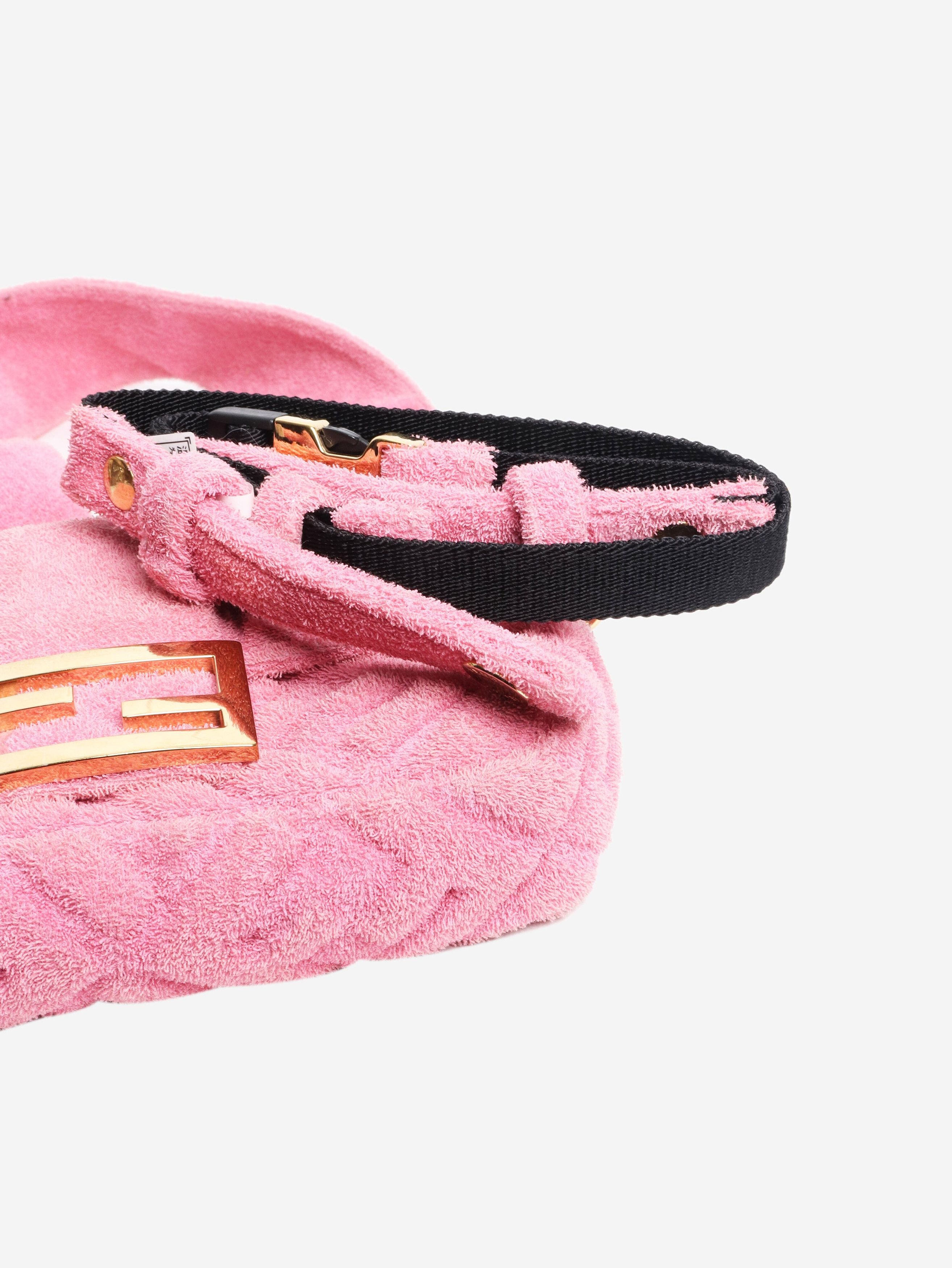 Fendi Pink embossed terry cloth baguette bag Size ONE SIZE - 10 Thumbnail