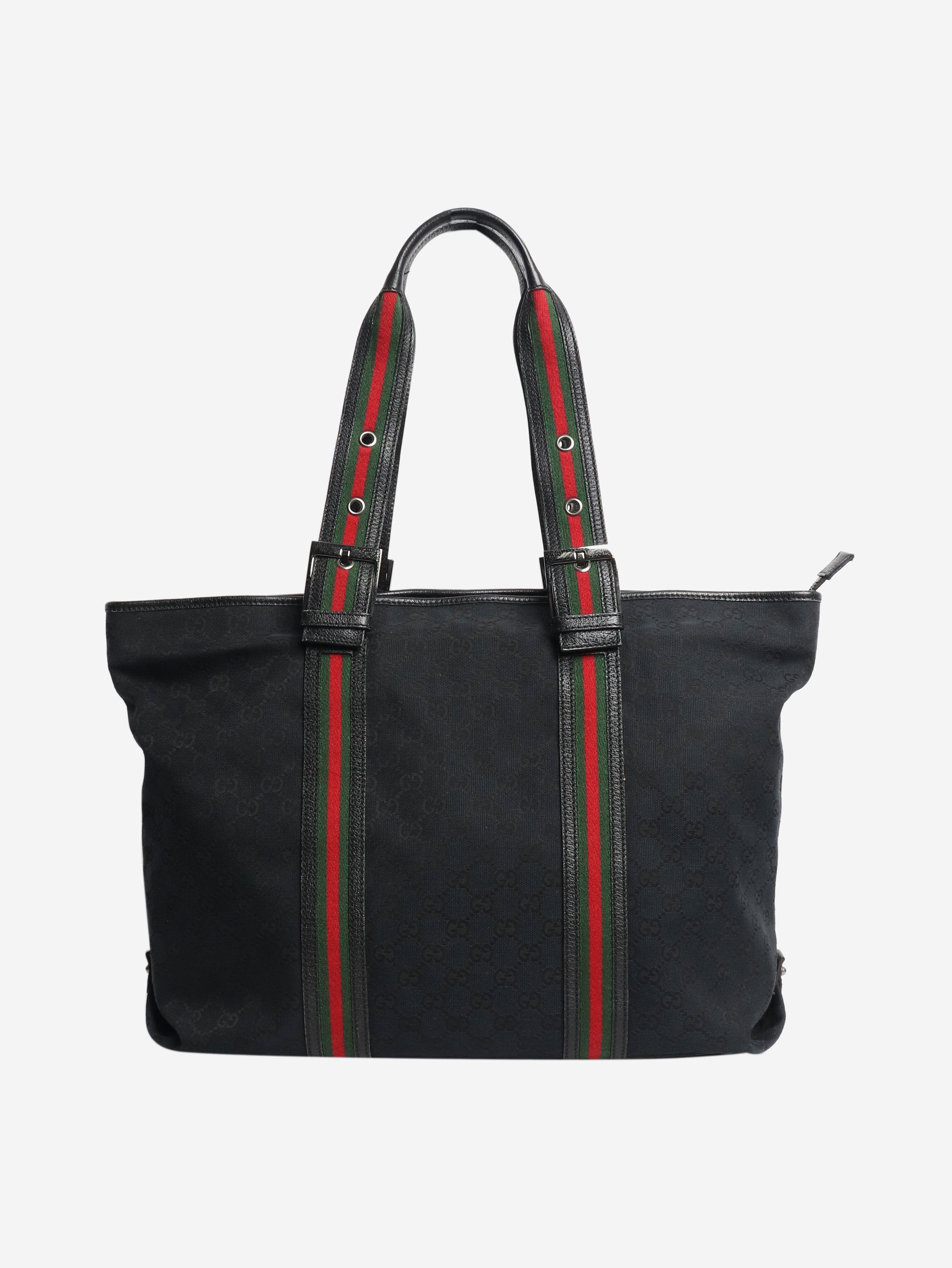Gucci Black GG canvas belted handle bag Size ONE SIZE - 3 Thumbnail