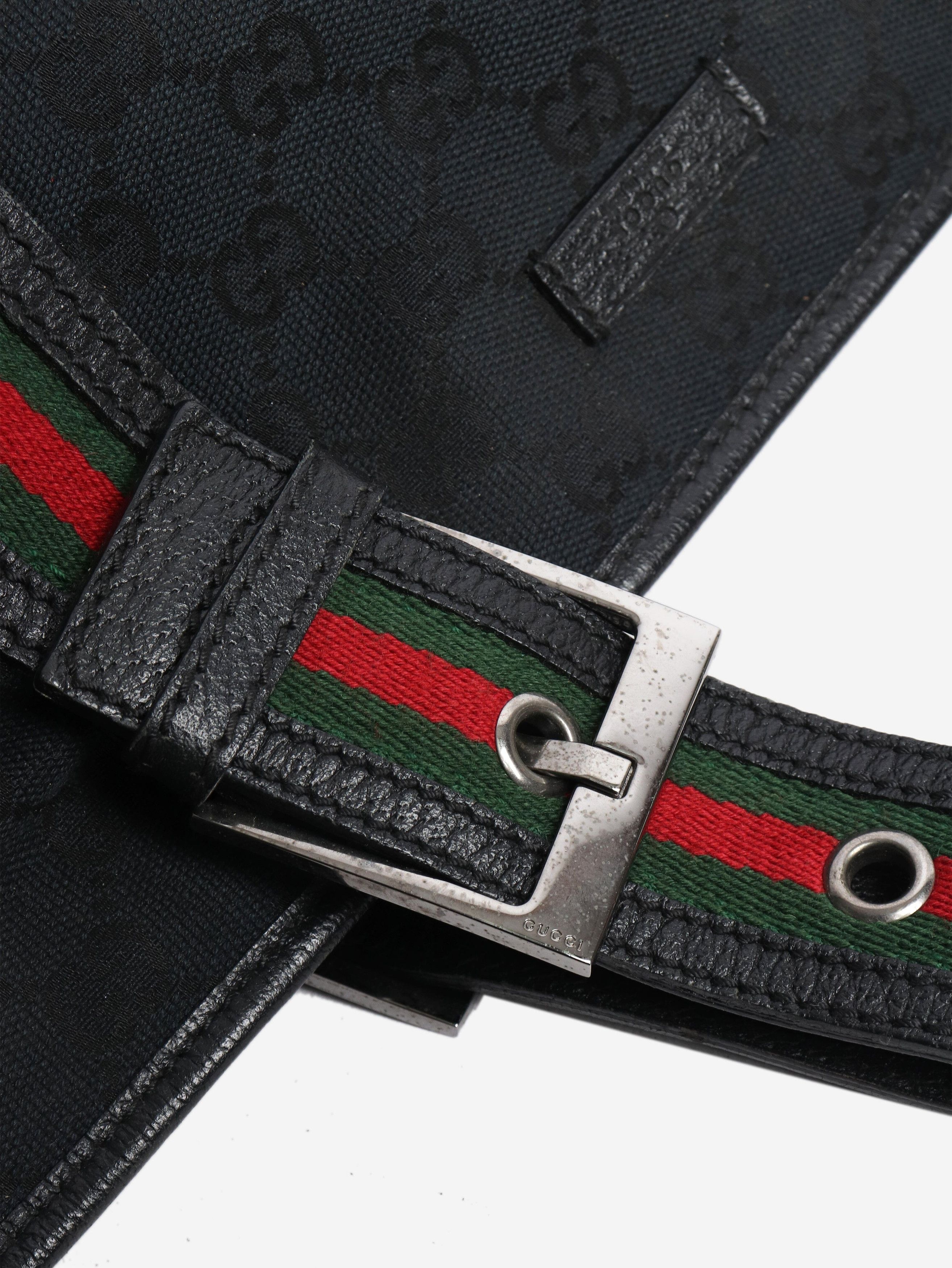 Gucci Black GG canvas belted handle bag Size ONE SIZE - 5 Thumbnail