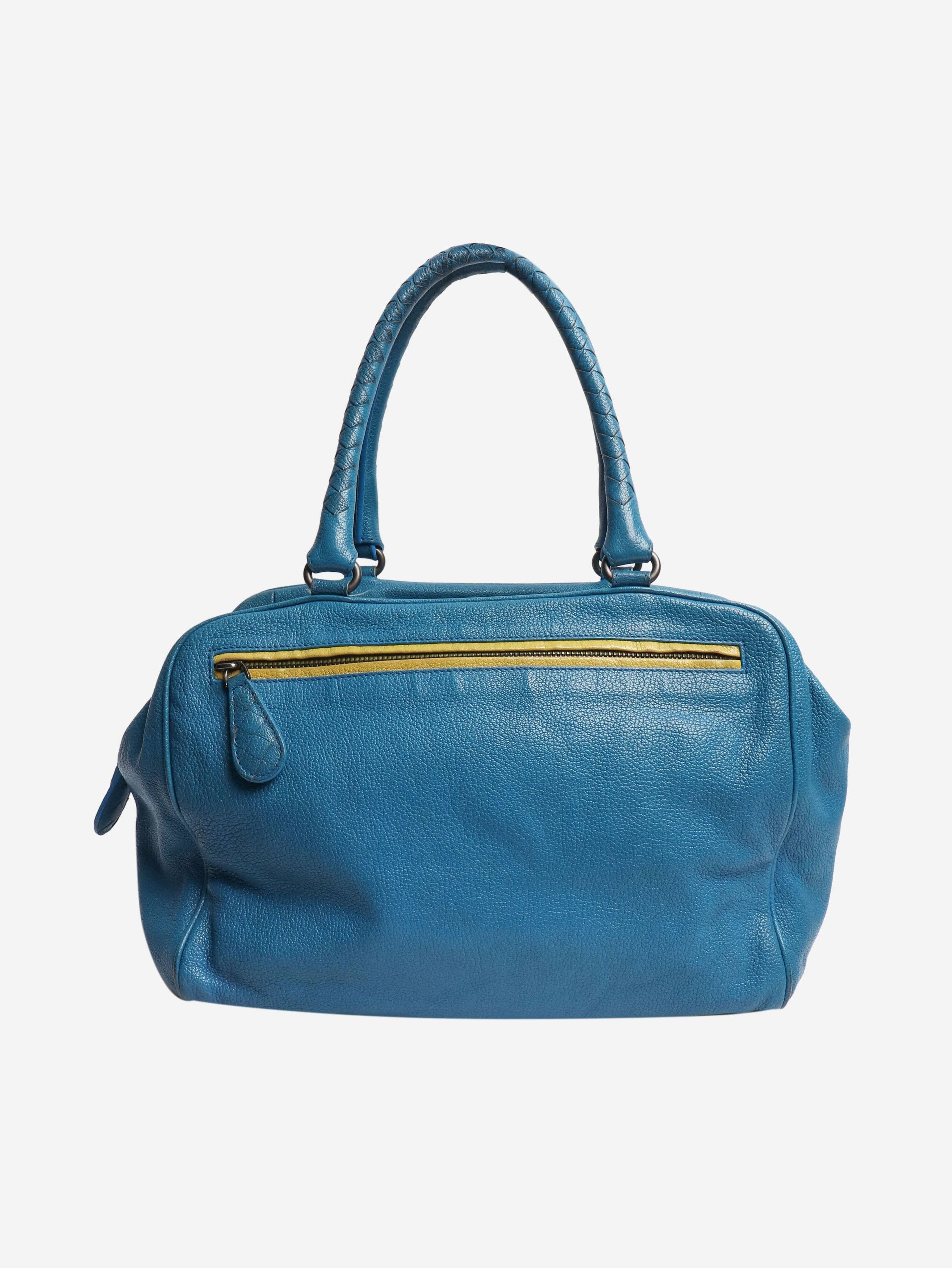 Bottega Veneta Blue Brera leather shoulder bag Size ONE SIZE - 3 Thumbnail