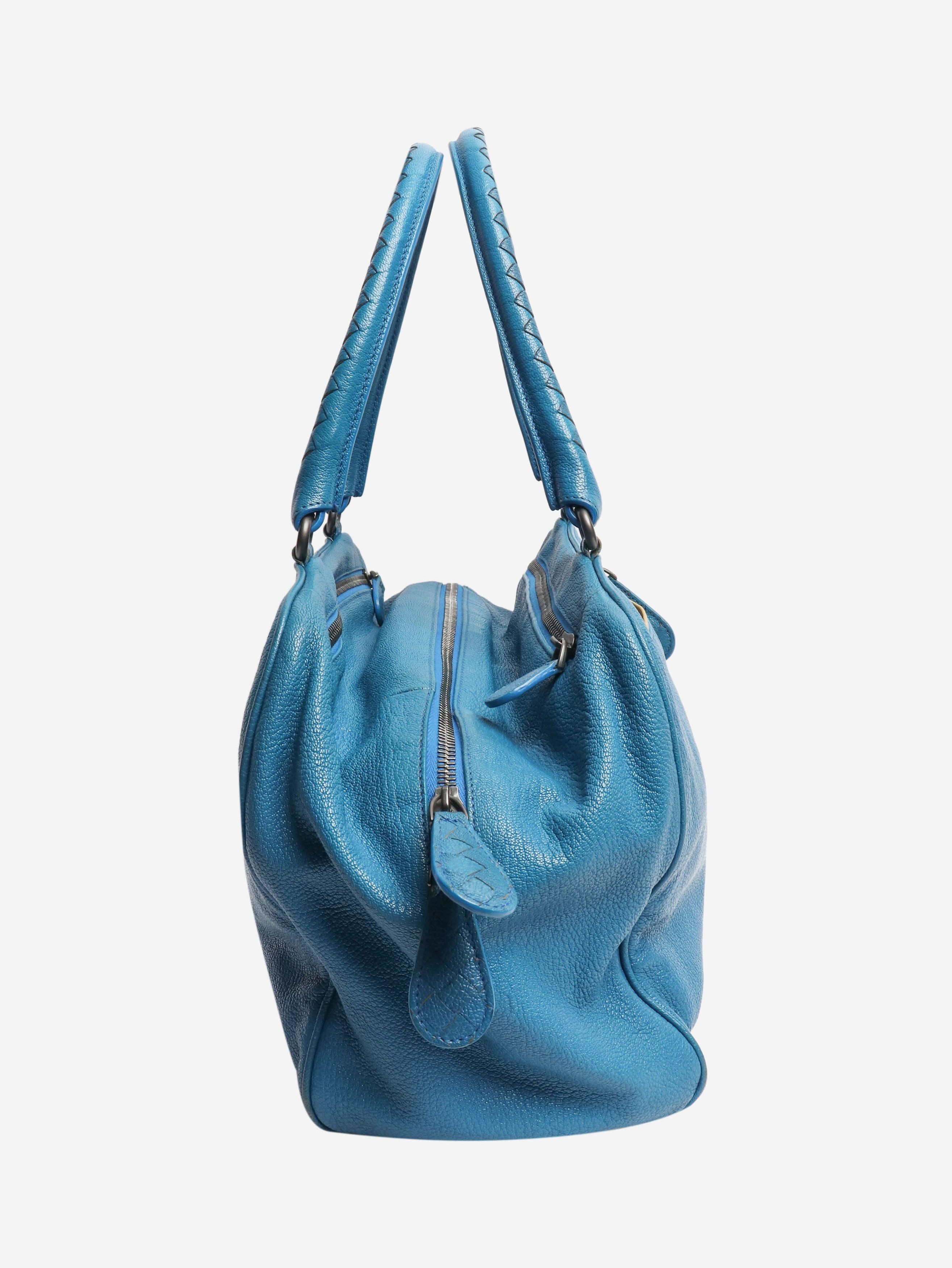 Bottega Veneta Blue Brera leather shoulder bag Size ONE SIZE - 2 Thumbnail