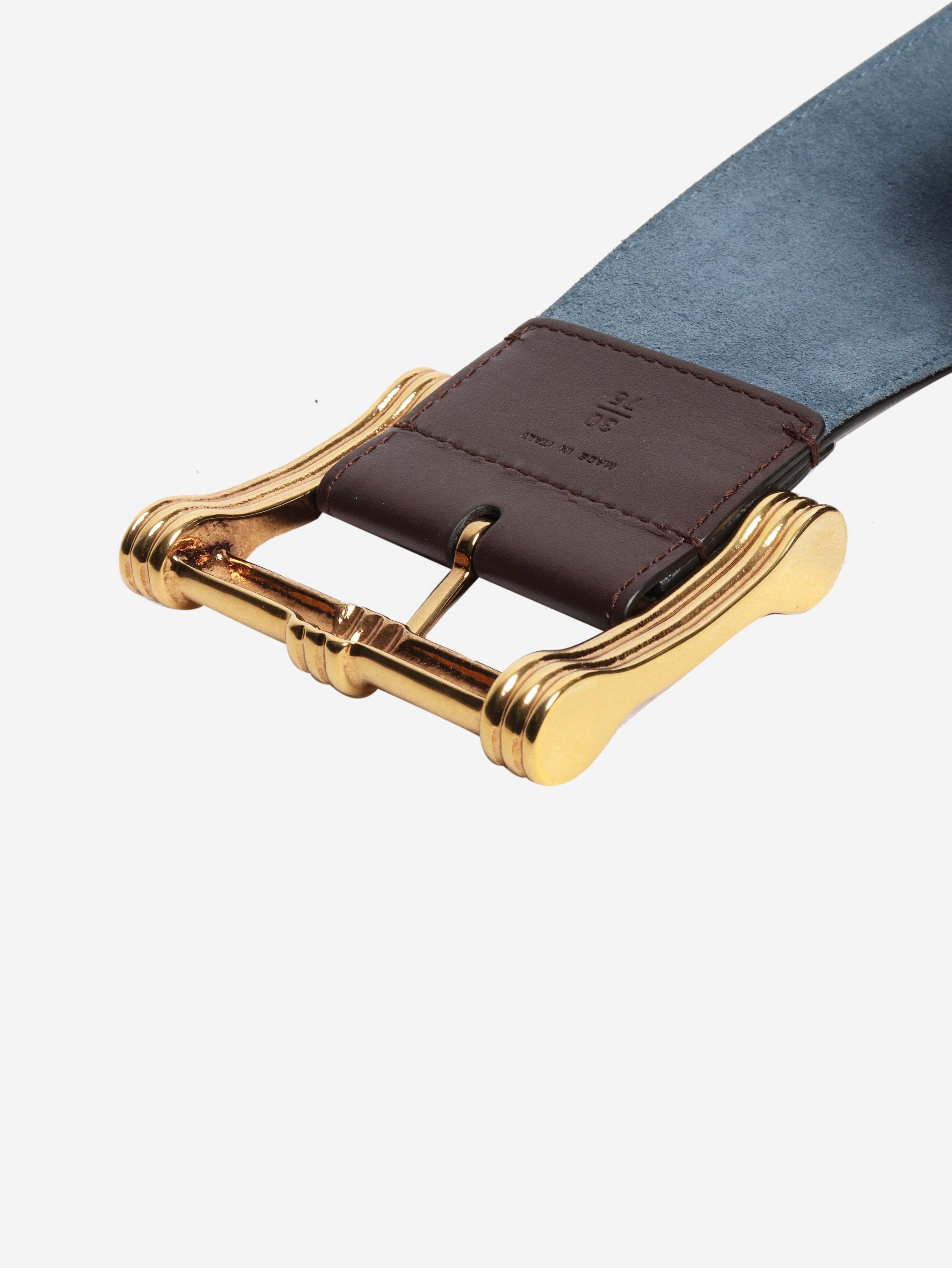 Etro Brown thick leather belt Size ONE SIZE - 3 Thumbnail