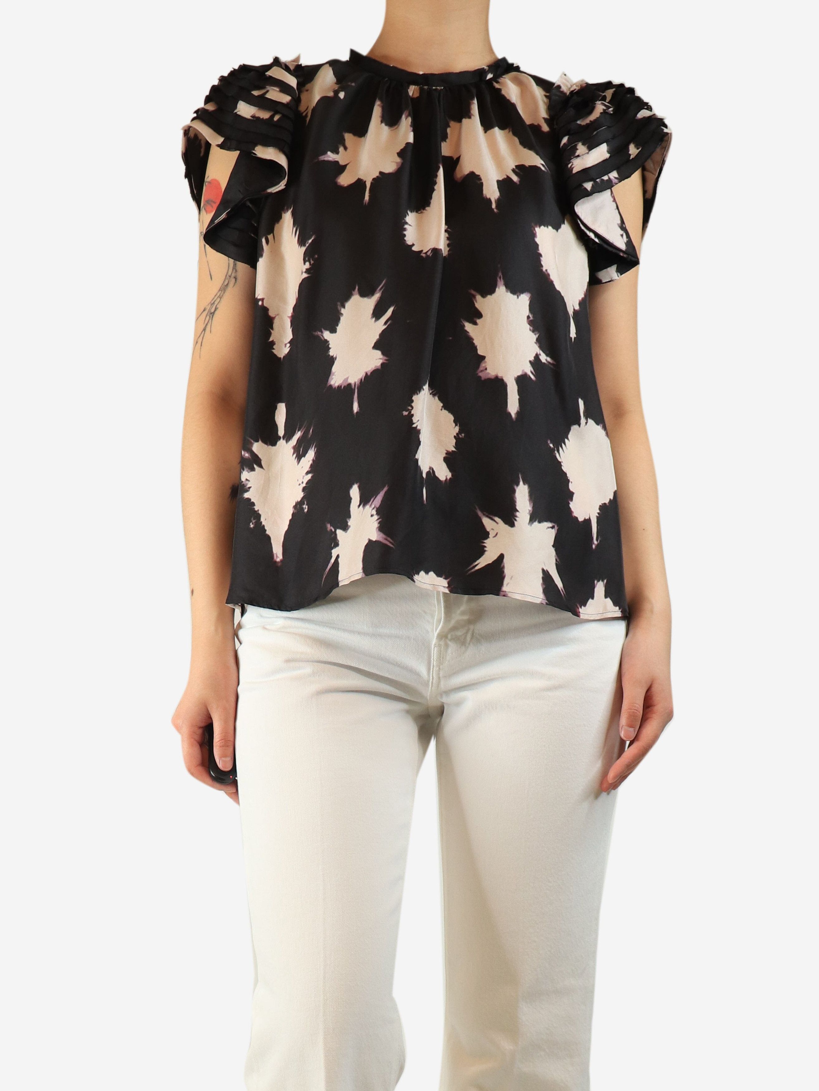 Ulla Johnson Black silk printed top - UK 10 Size M / US 6-8 / IT 42-44 - 4 Thumbnail