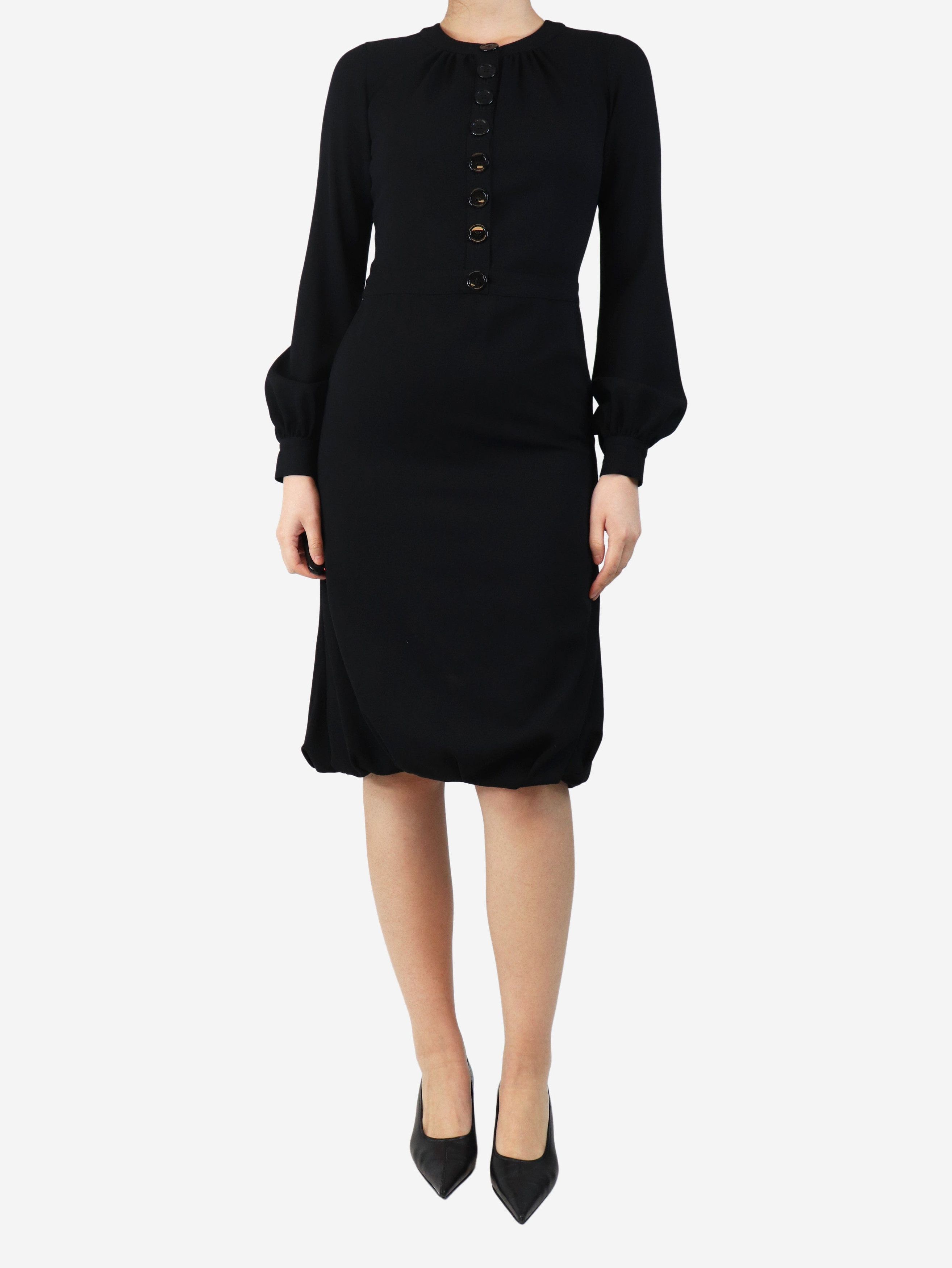 Burberry Black wool crepe midi dress - UK 8 Size S / US 4 / IT 40 - 4 Thumbnail