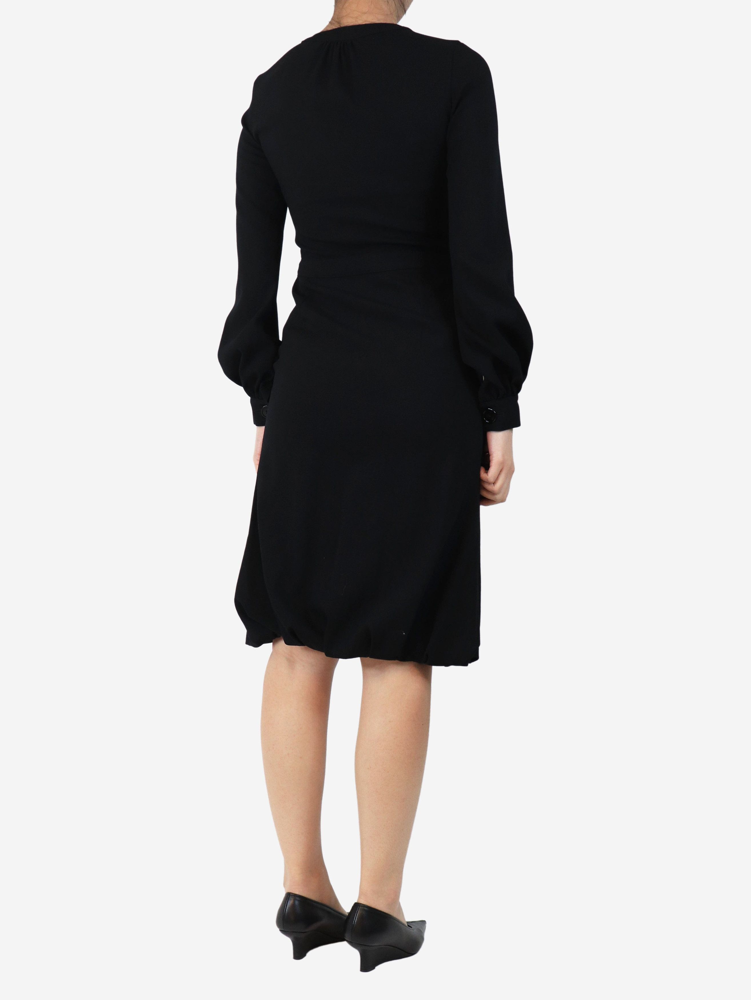 Burberry Black wool crepe midi dress - UK 8 Size S / US 4 / IT 40 - 3 Thumbnail