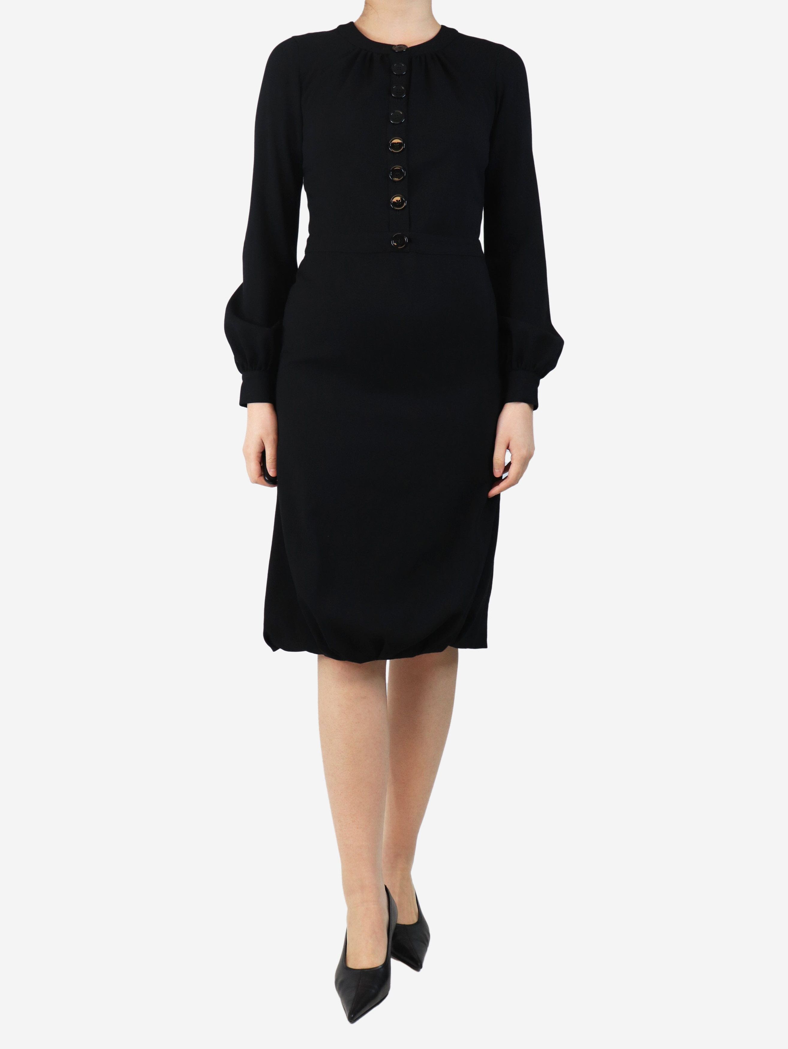 Burberry Black wool crepe midi dress - UK 8 Size S / US 4 / IT 40 - 2 Thumbnail