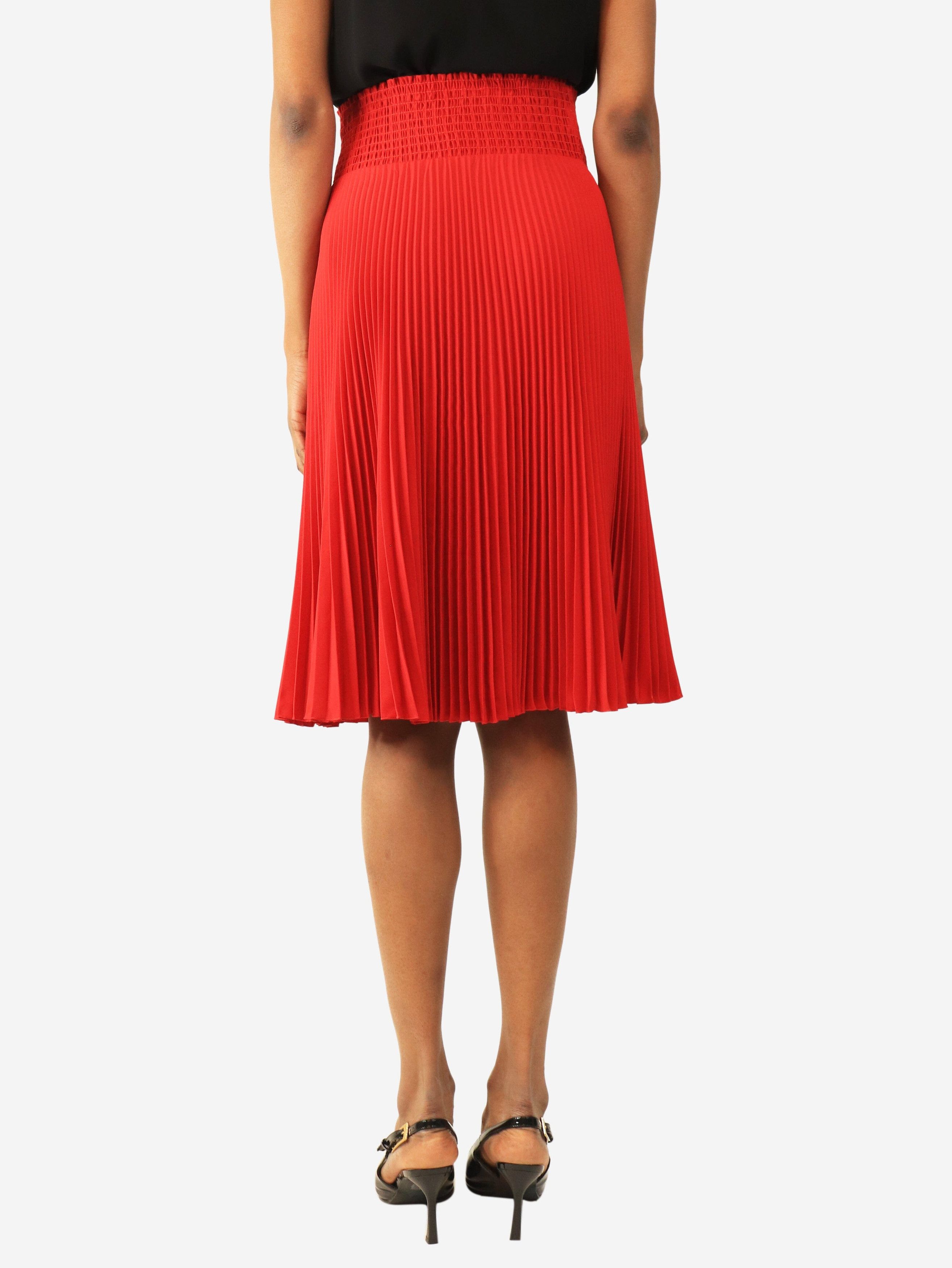 Prada Red pleated midi skirt - UK 8 Size 27" / US 4 / IT 40 - 4 Thumbnail