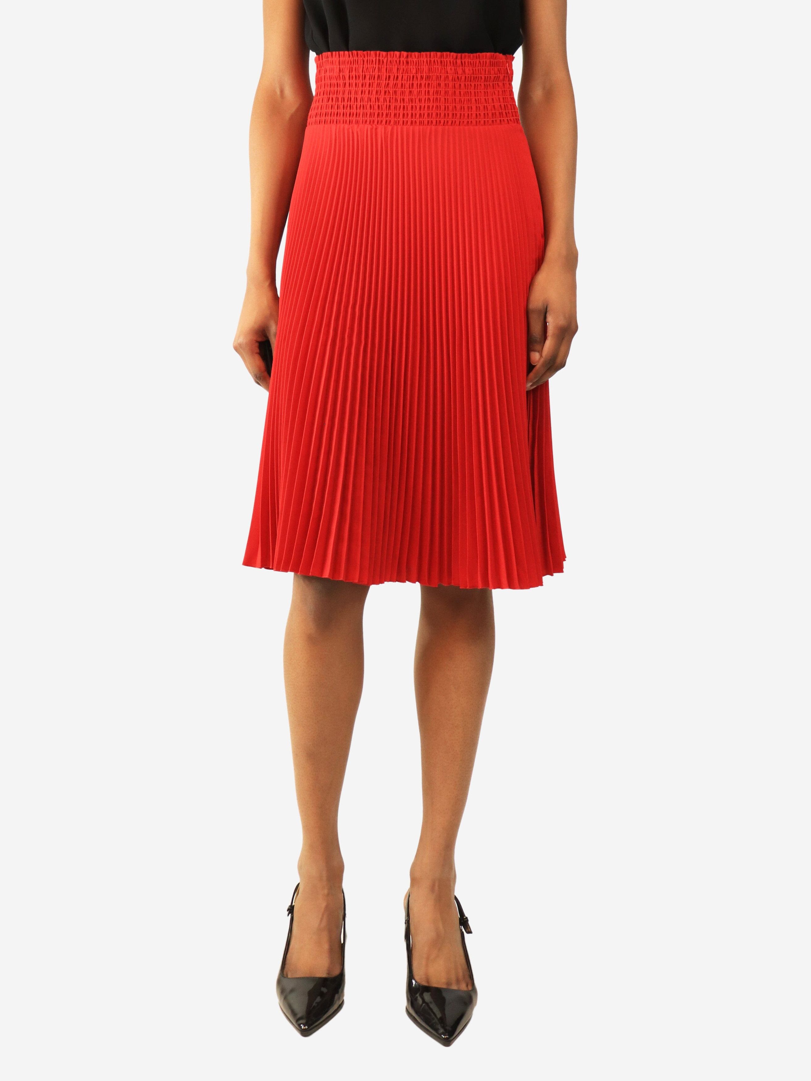 Prada Red pleated midi skirt - UK 8 Size 27" / US 4 / IT 40 - 2 Thumbnail