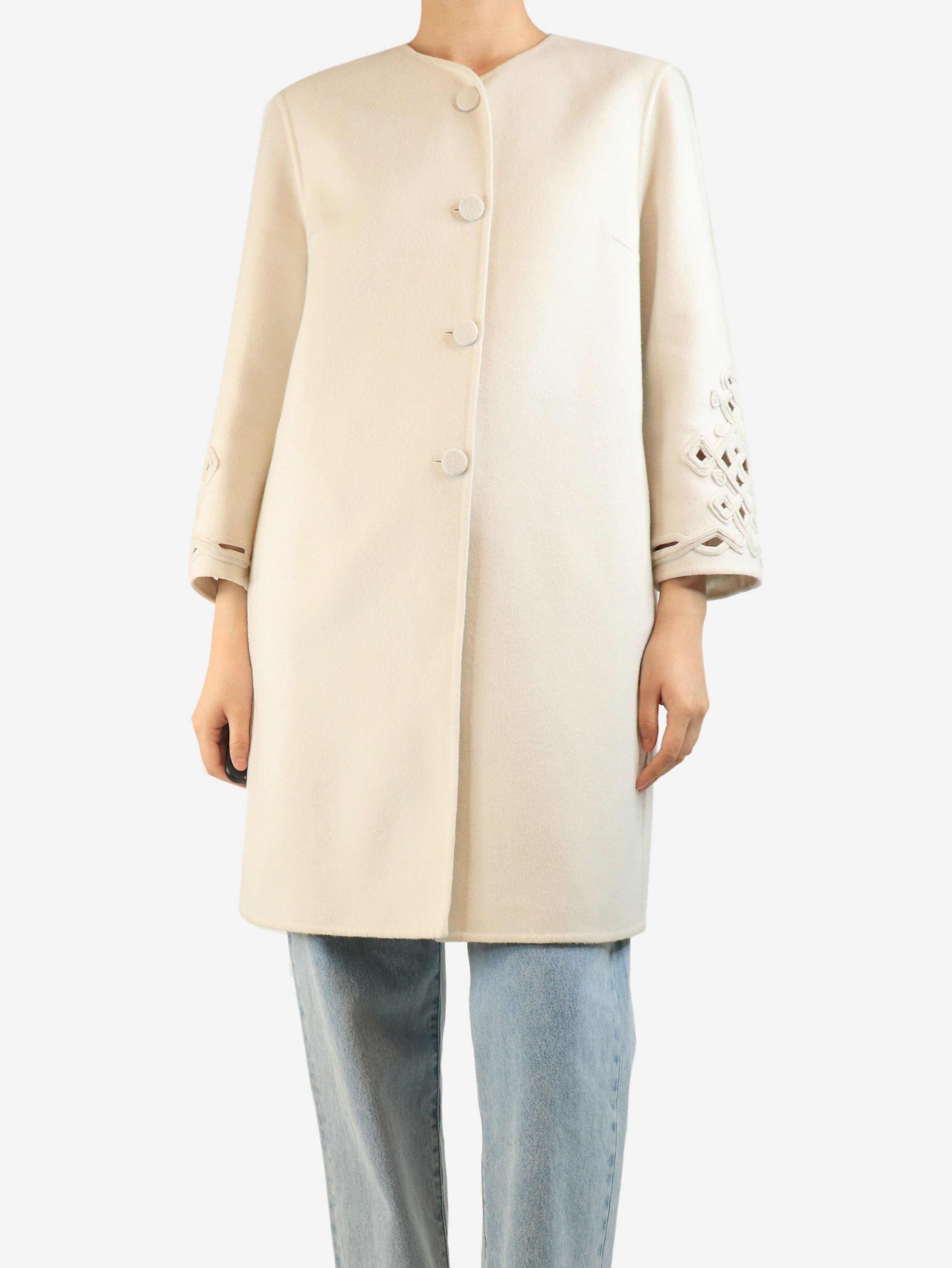 Ermanno Scervino White wool coat - UK 12 Size M / US 6-8 / IT 42-44 - 2 Thumbnail