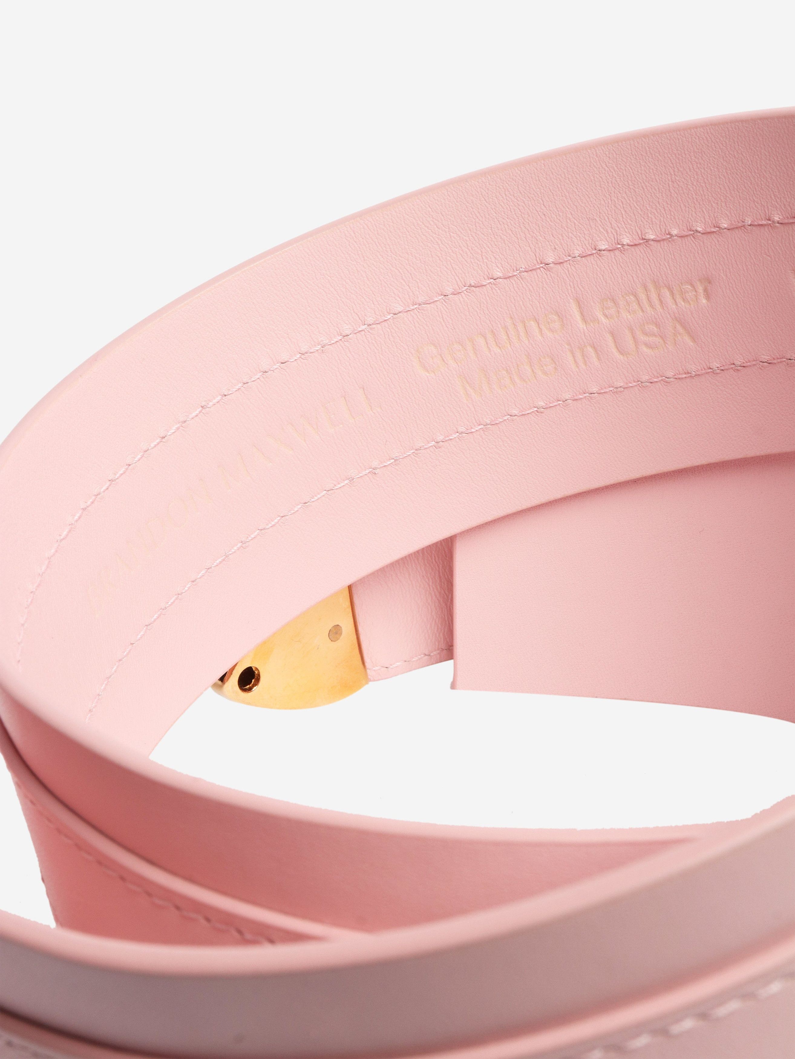Brandon Maxwell Pink wide leather belt Size ONE SIZE - 5 Thumbnail
