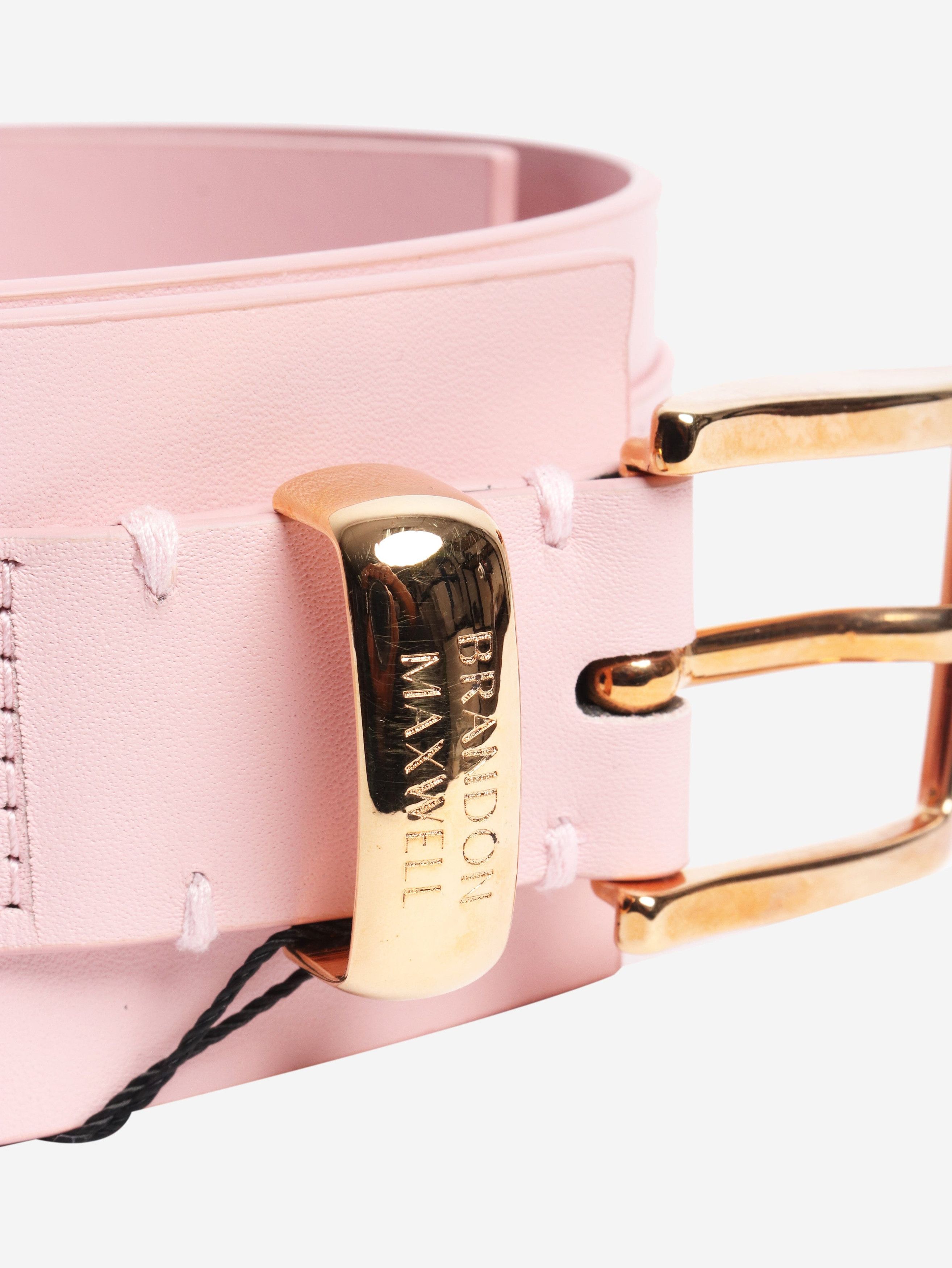 Brandon Maxwell Pink wide leather belt Size ONE SIZE - 2 Thumbnail