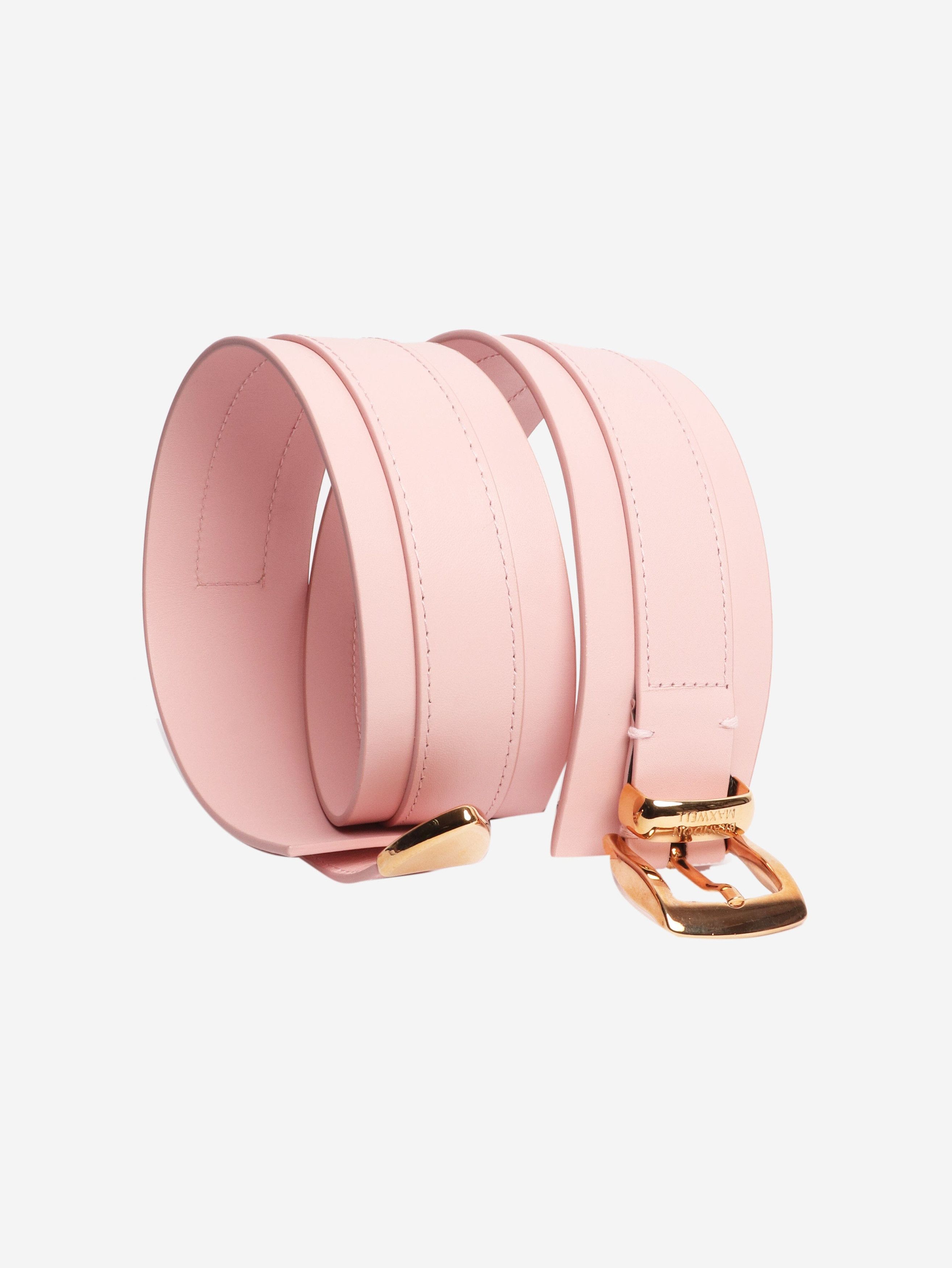 Brandon Maxwell Pink wide leather belt Size ONE SIZE - 4 Thumbnail