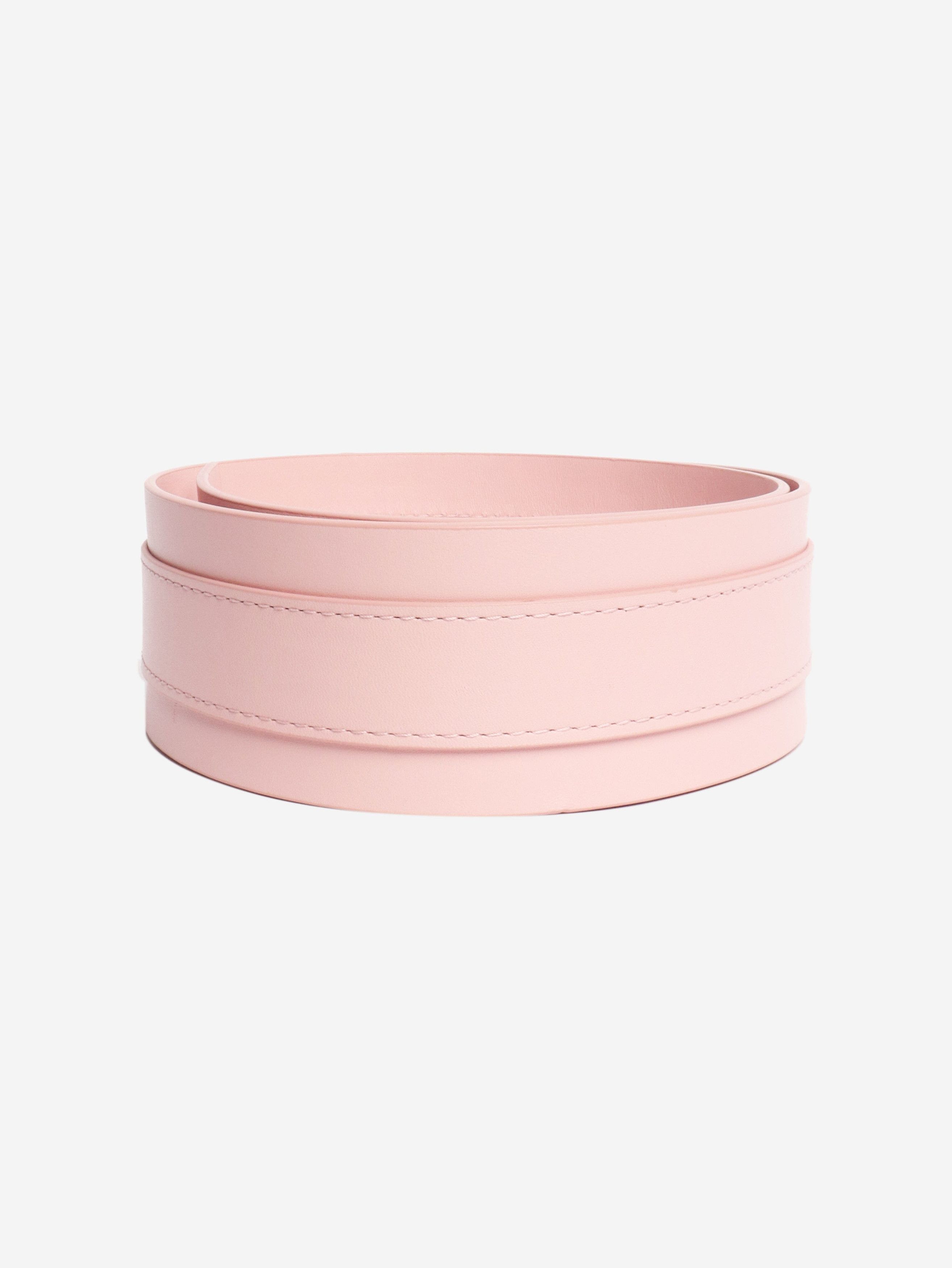 Brandon Maxwell Pink wide leather belt Size ONE SIZE - 3 Thumbnail