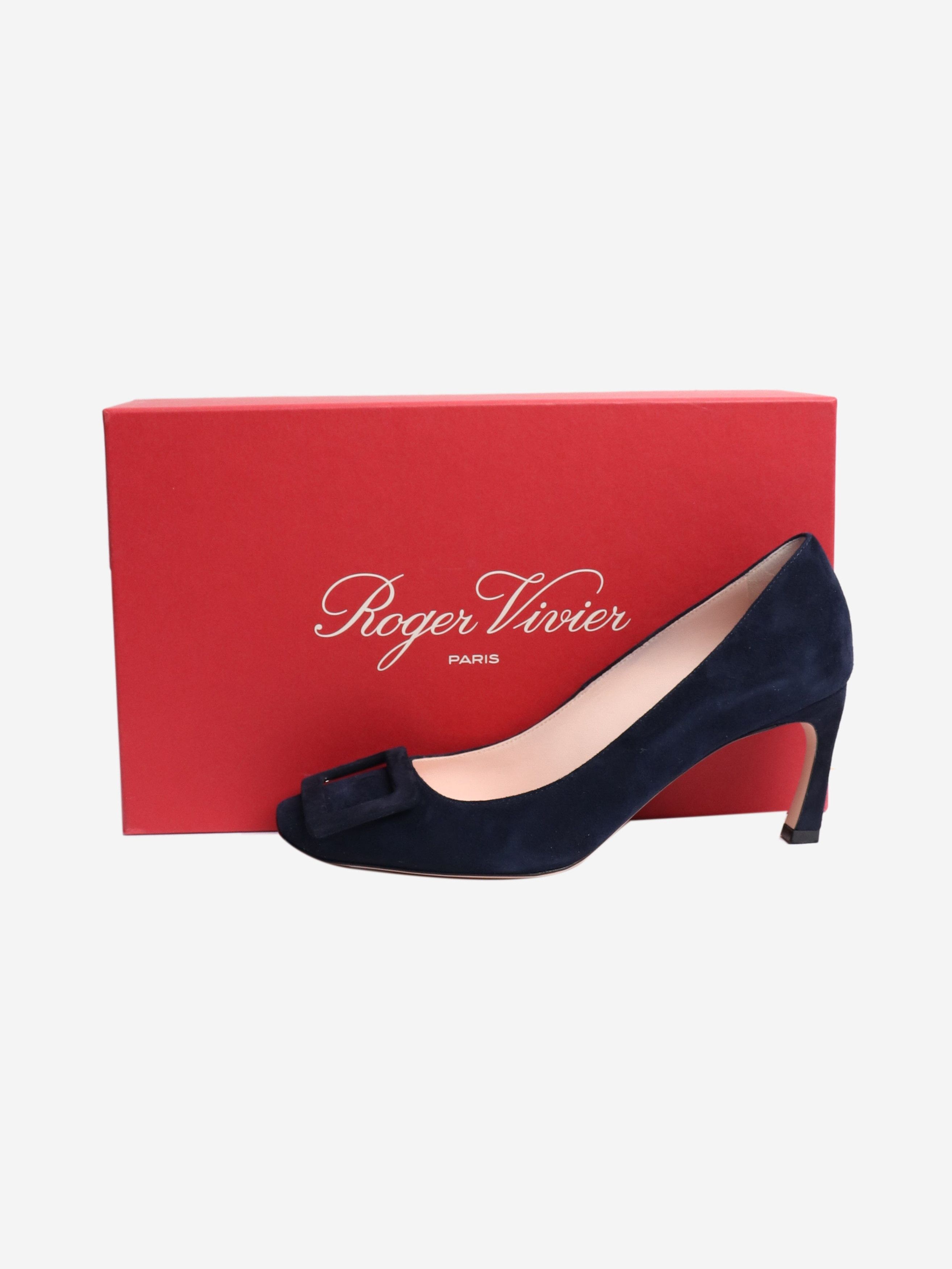 Roger Vivier Navy suede Trompette pumps - EU 36 (UK 3) Size US 5 / IT 35 - 6 Thumbnail