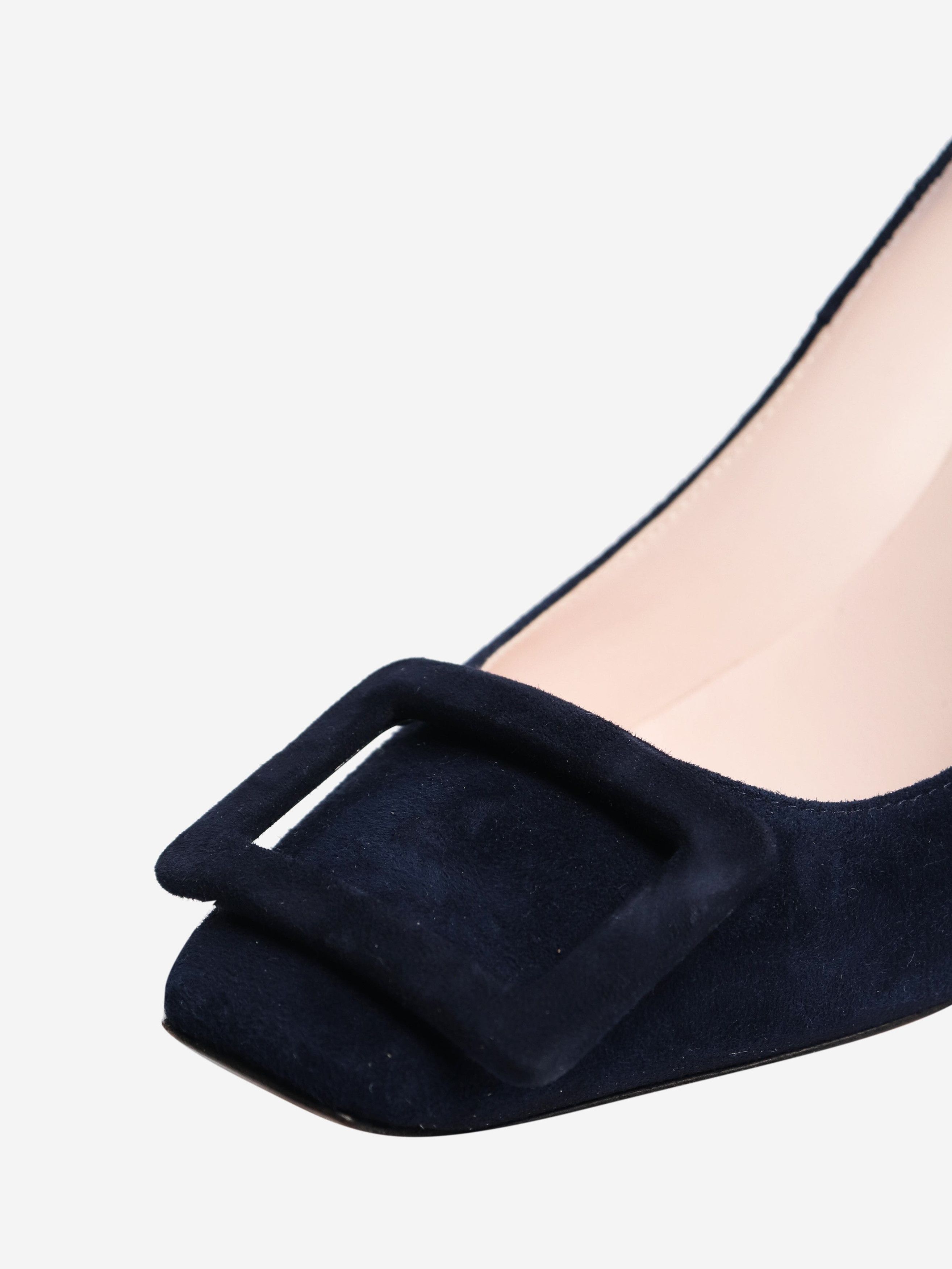 Roger Vivier Navy suede Trompette pumps - EU 36 (UK 3) Size US 5 / IT 35 - 3 Thumbnail