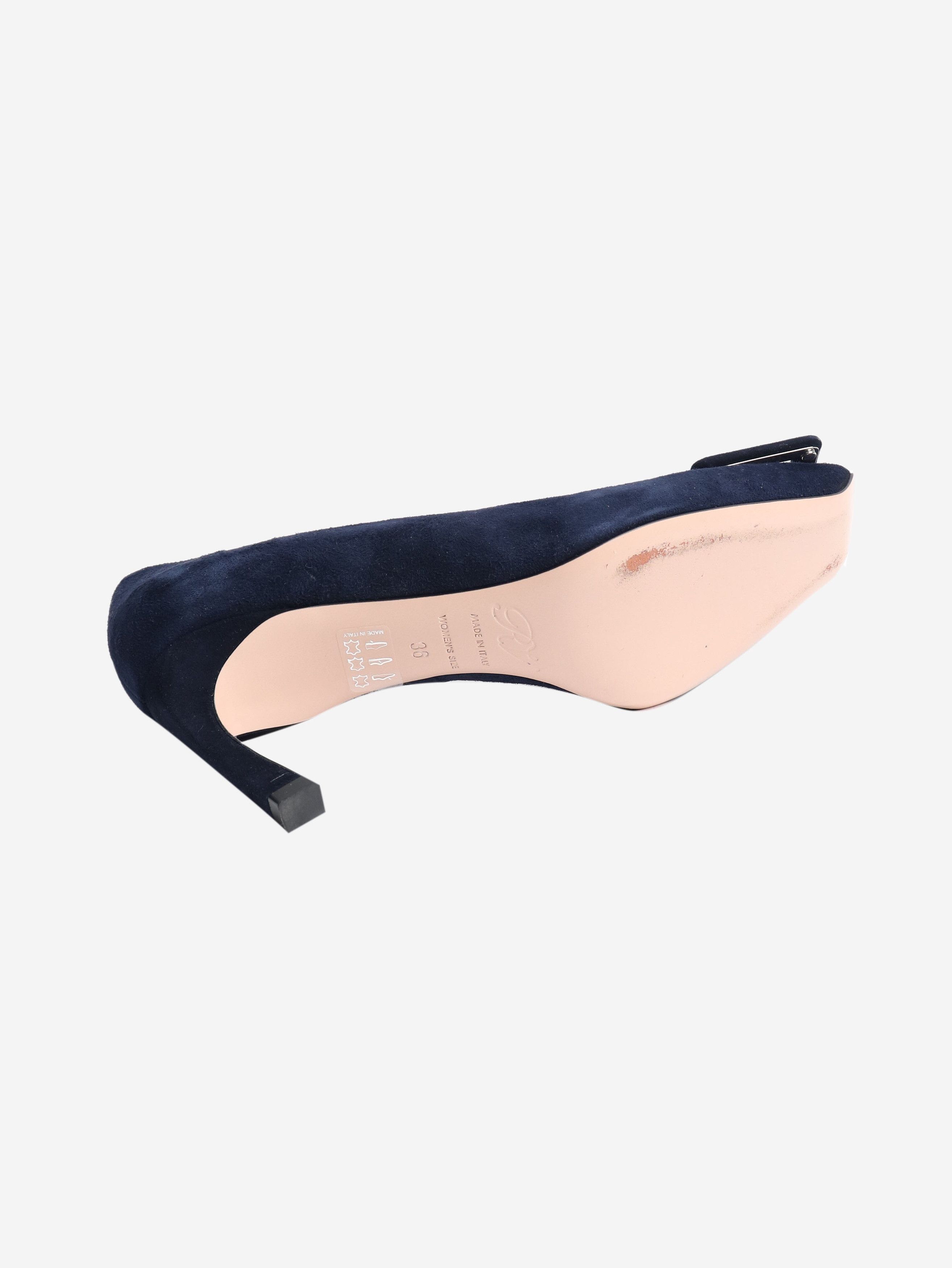 Roger Vivier Navy suede Trompette pumps - EU 36 (UK 3) Size US 5 / IT 35 - 5 Thumbnail