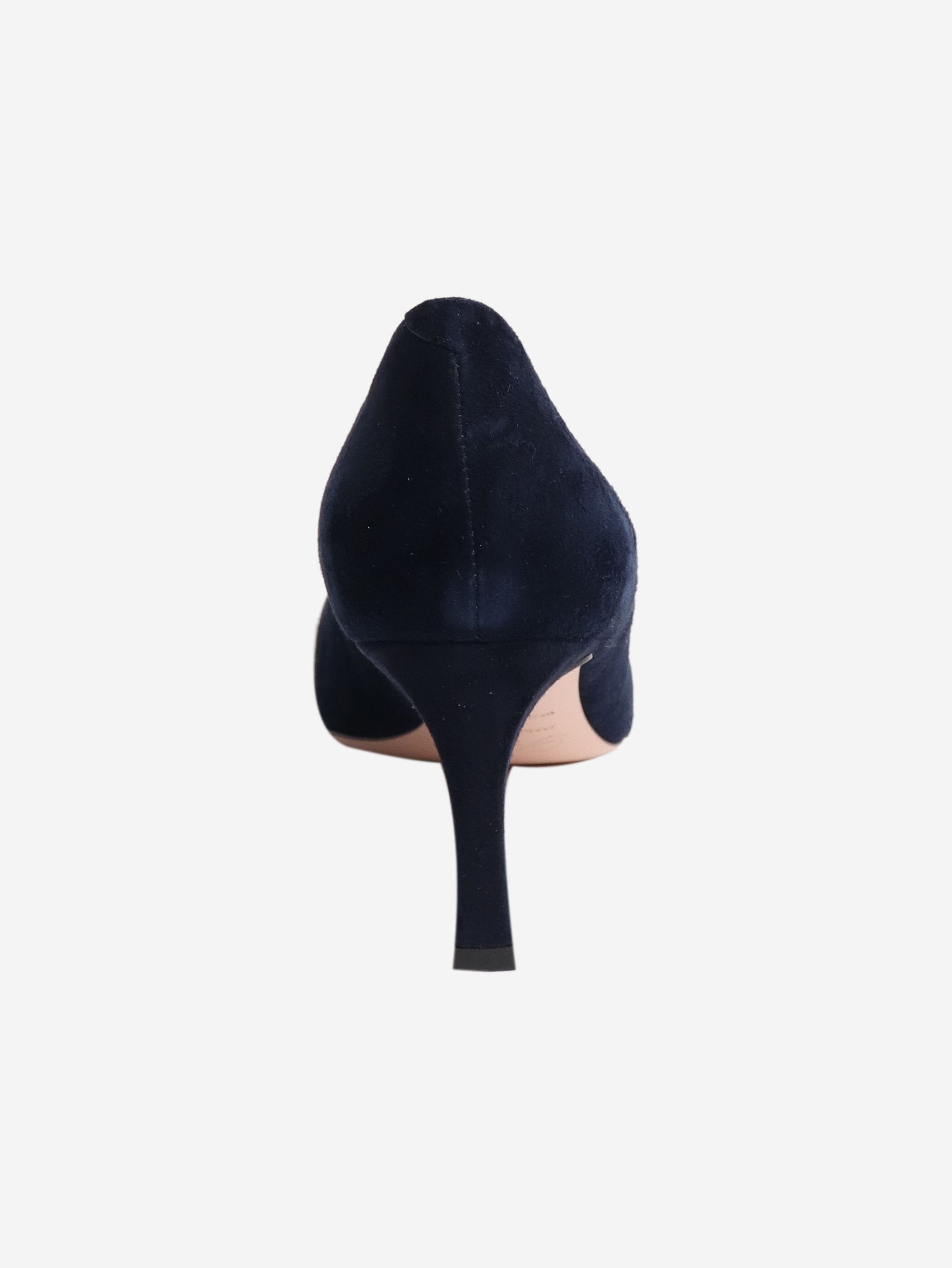 Roger Vivier Navy suede Trompette pumps - EU 36 (UK 3) Size US 5 / IT 35 - 4 Thumbnail