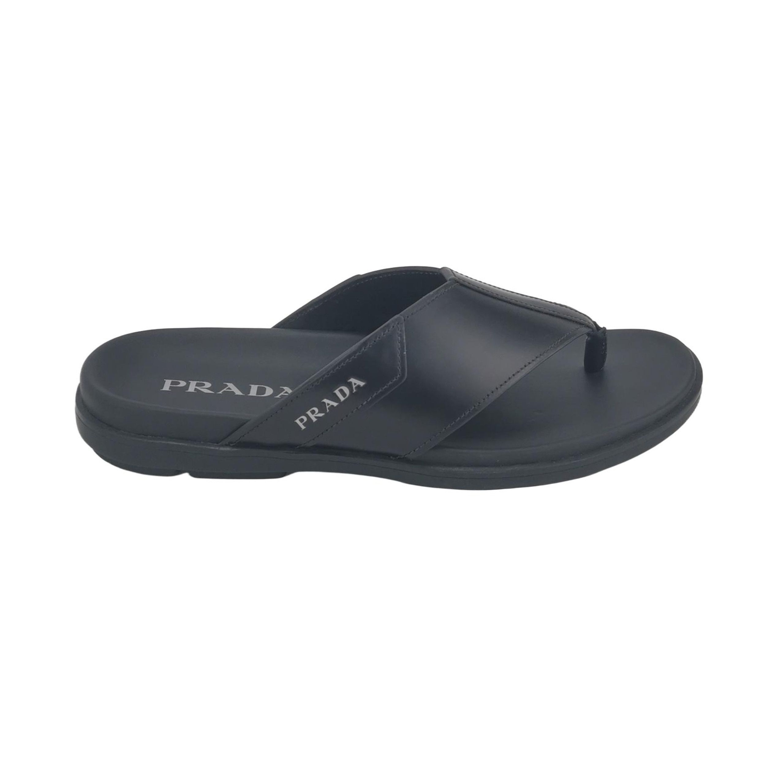 Prada Prada Logo Leather Flip Flops EU 40 Size US 7 / EU 40 - 2 Thumbnail