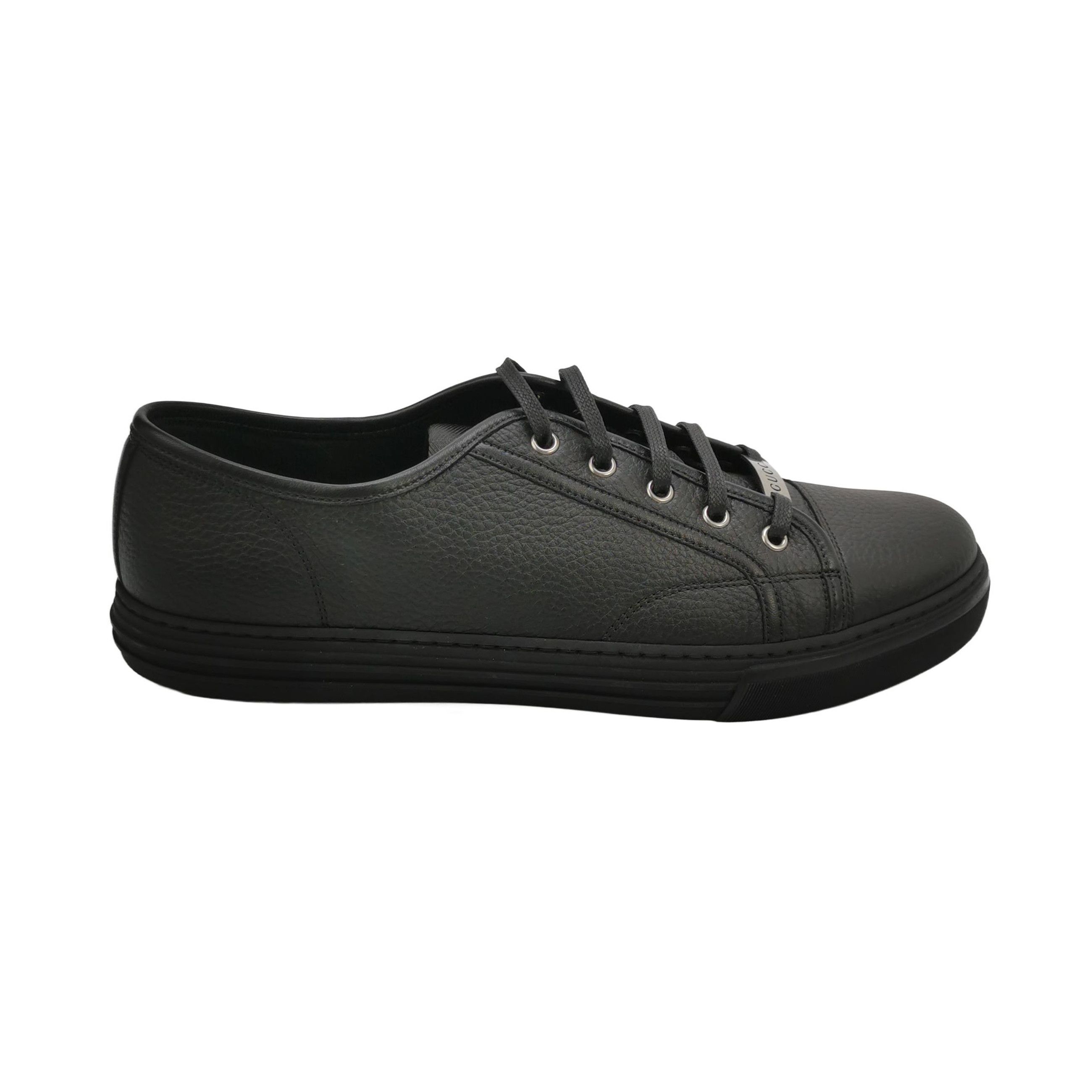 Gucci Gucci Black Leather Logo Sneakers Size 45 Size US 12 / EU 45 - 2 Thumbnail