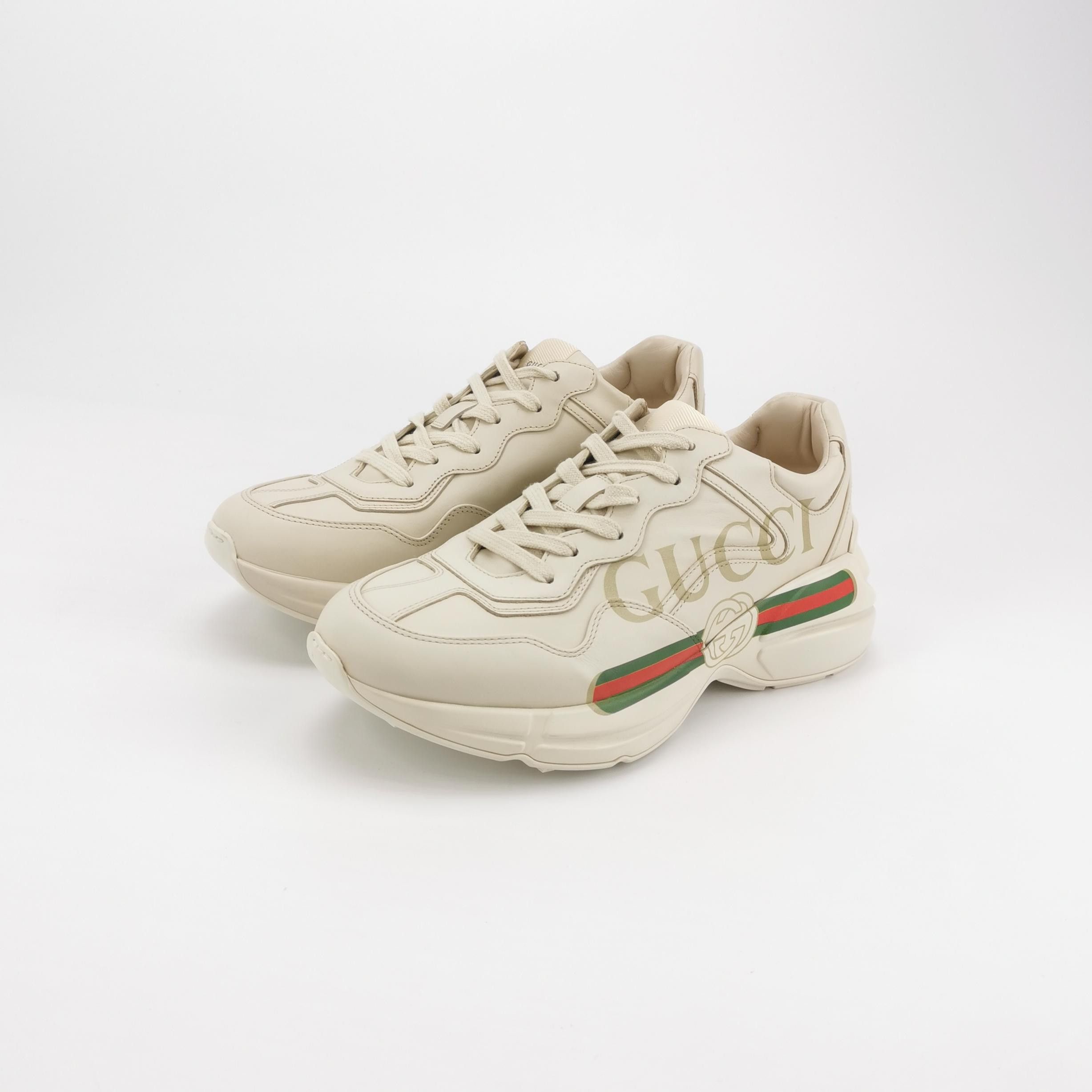 Gucci Gucci Rhyton Logo Leather Sneakers 41 Size US 8 / EU 41 - 3 Thumbnail