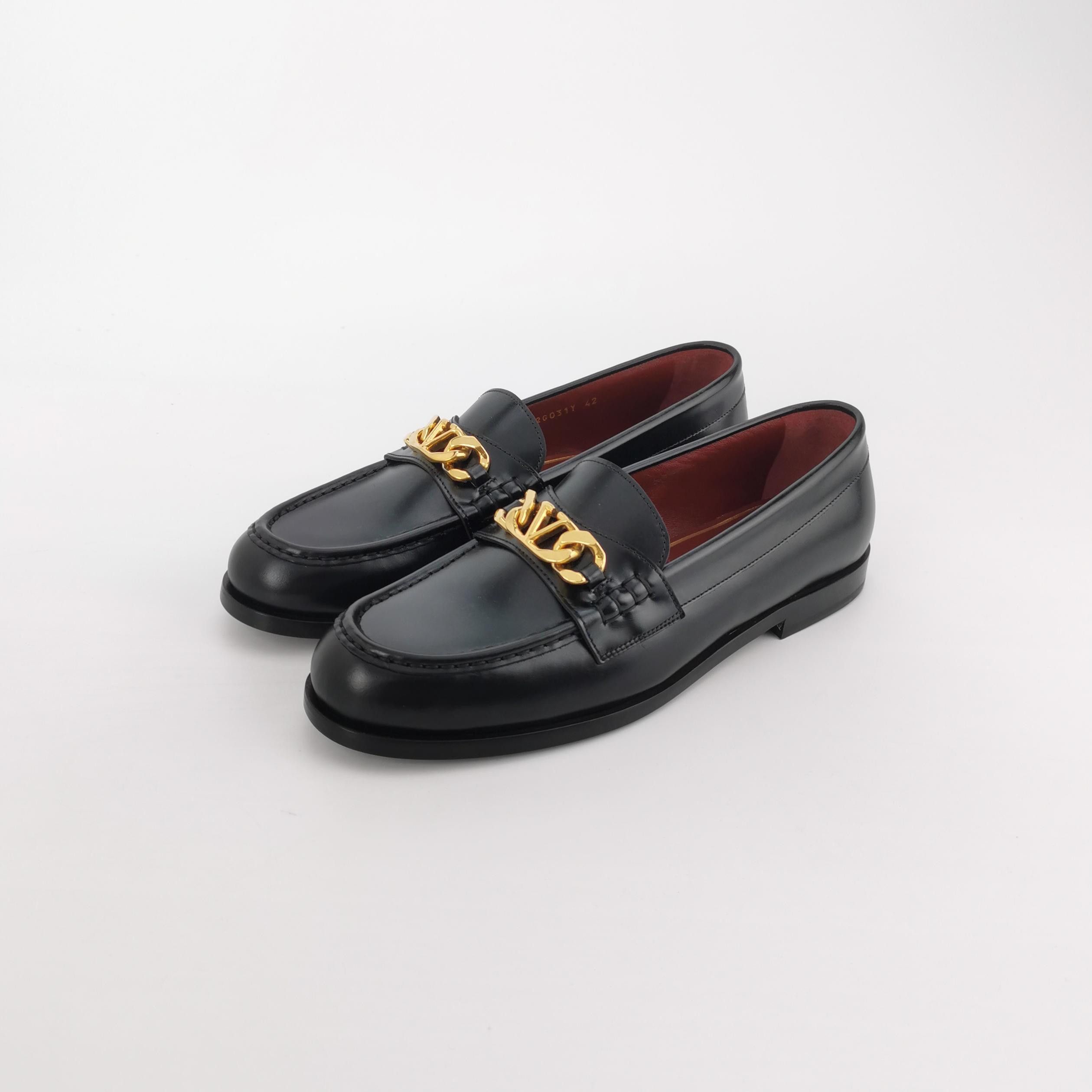 Valentino Valentino Gold Chain Leather Loafers 42 Size US 9 / EU 42 - 3 Thumbnail