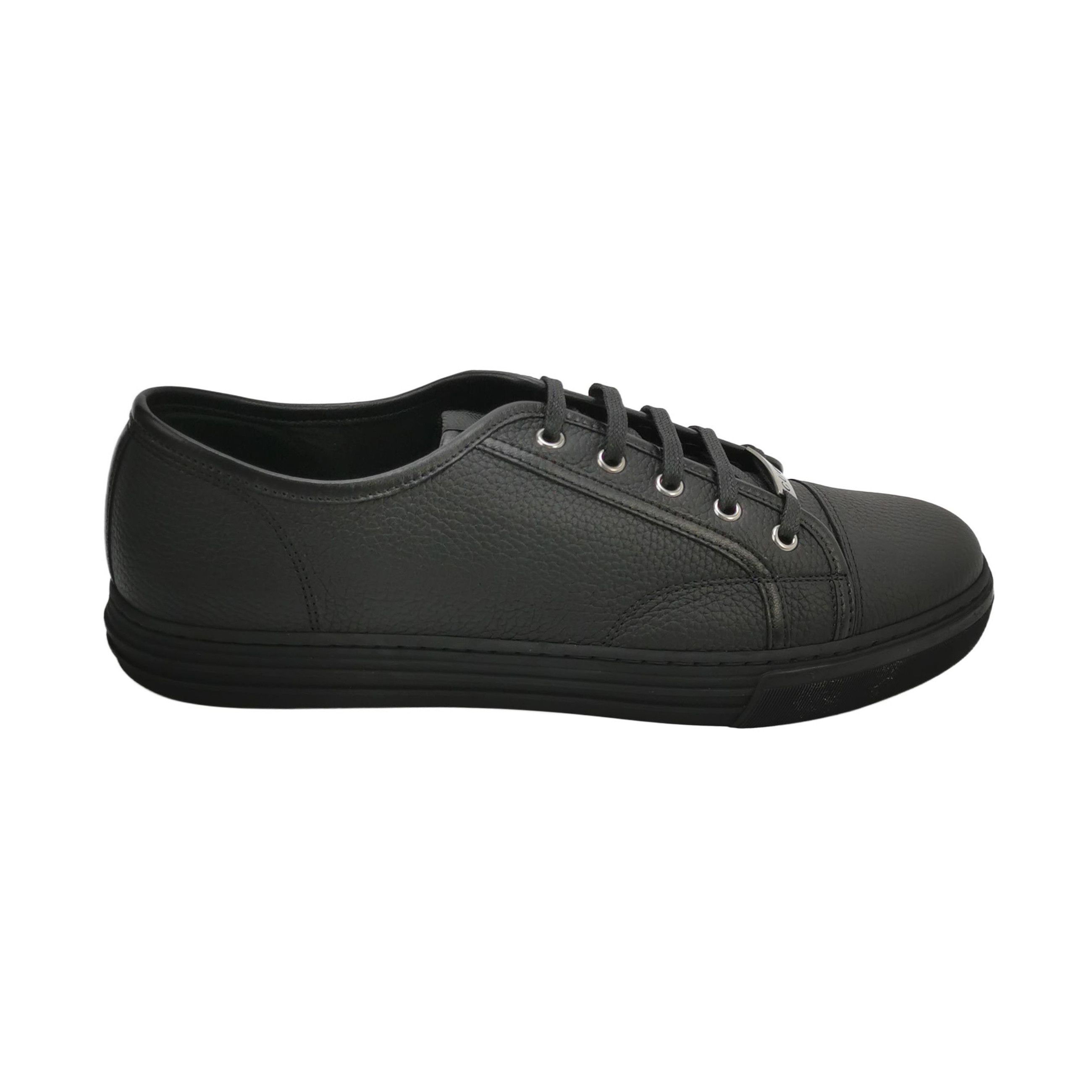 Gucci Gucci Black Pebbled Leather Low-Top Sneakers 43 Size US 10 / EU 43 - 2 Thumbnail