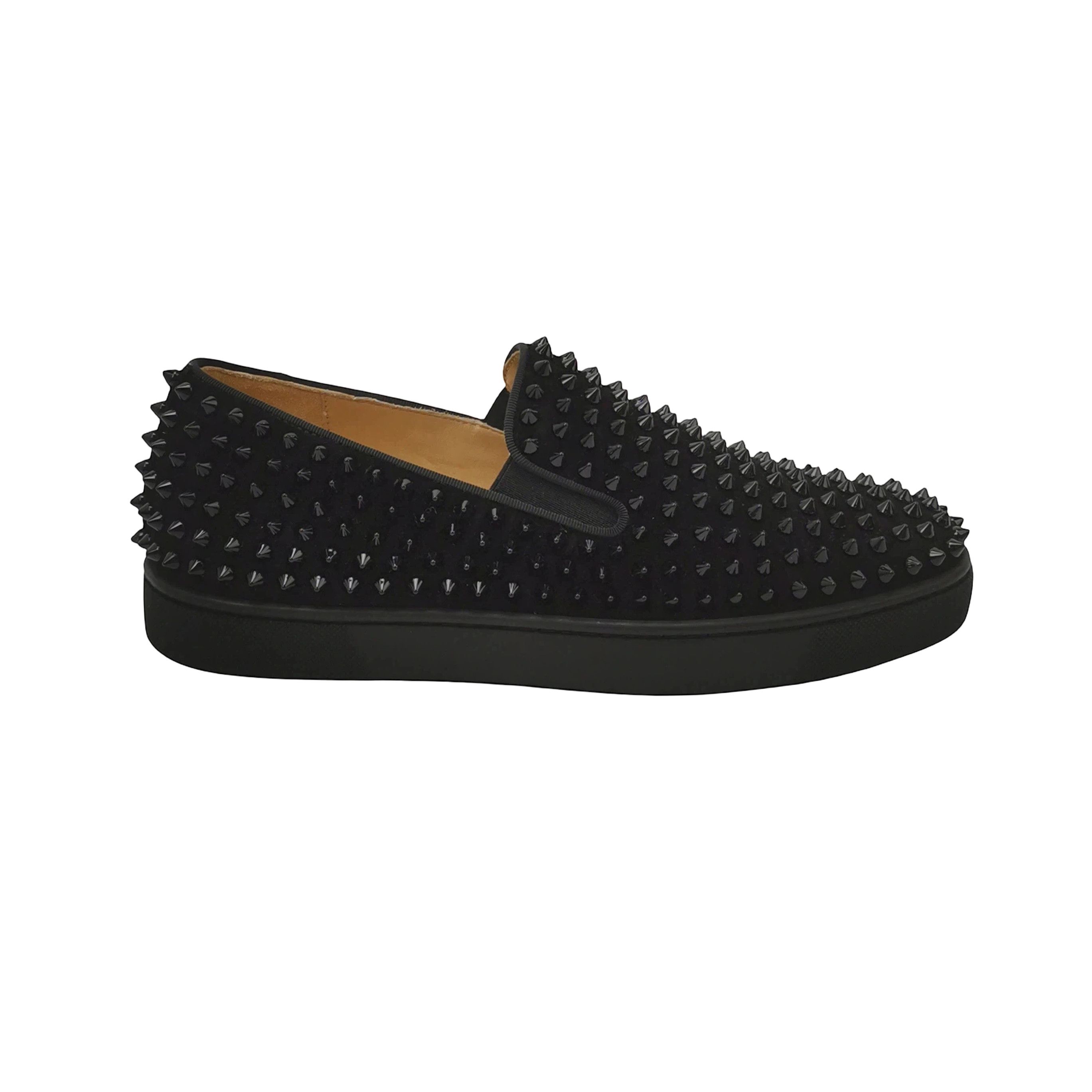 Christian Louboutin Christian Louboutin Spiked Suede Slip-Ons 39.5 Size US 6 / EU 39 - 2 Thumbnail