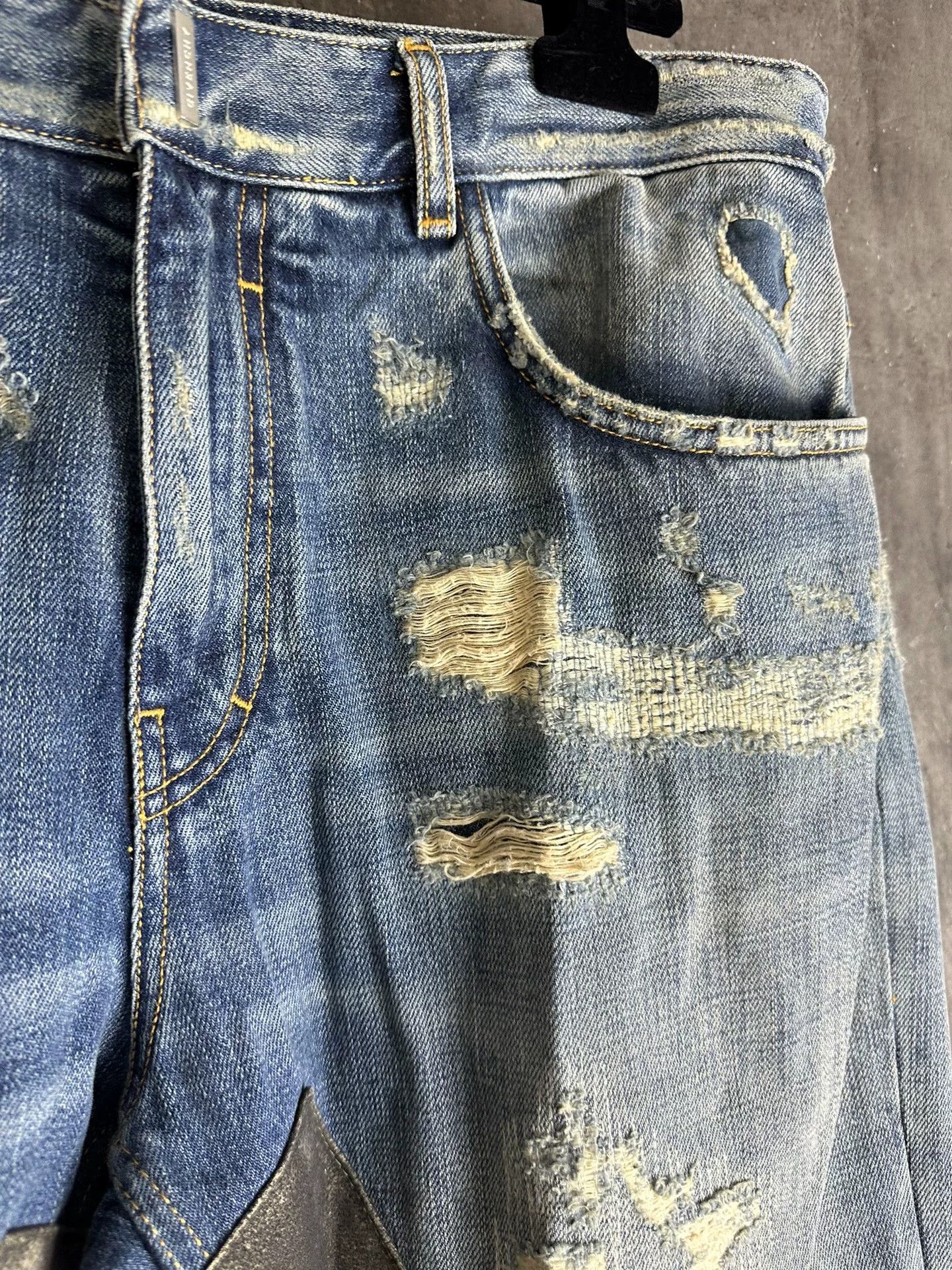 Givenchy Givenchy MMW Blue Distressed Boro Denim Jeans 30 Size US 30 / EU 46 - 5 Thumbnail