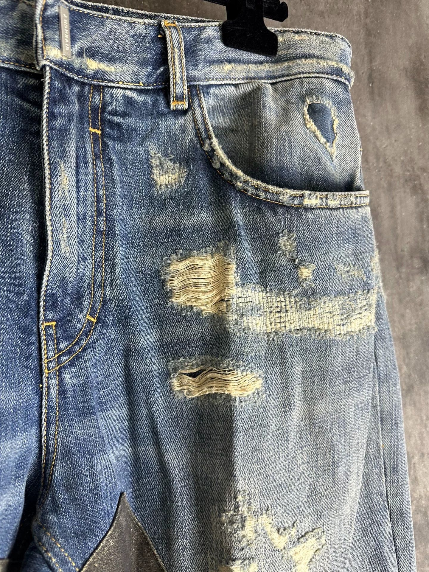 Givenchy Givenchy MMW Blue Distressed Boro Denim Jeans 30 Size US 30 / EU 46 - 4 Thumbnail