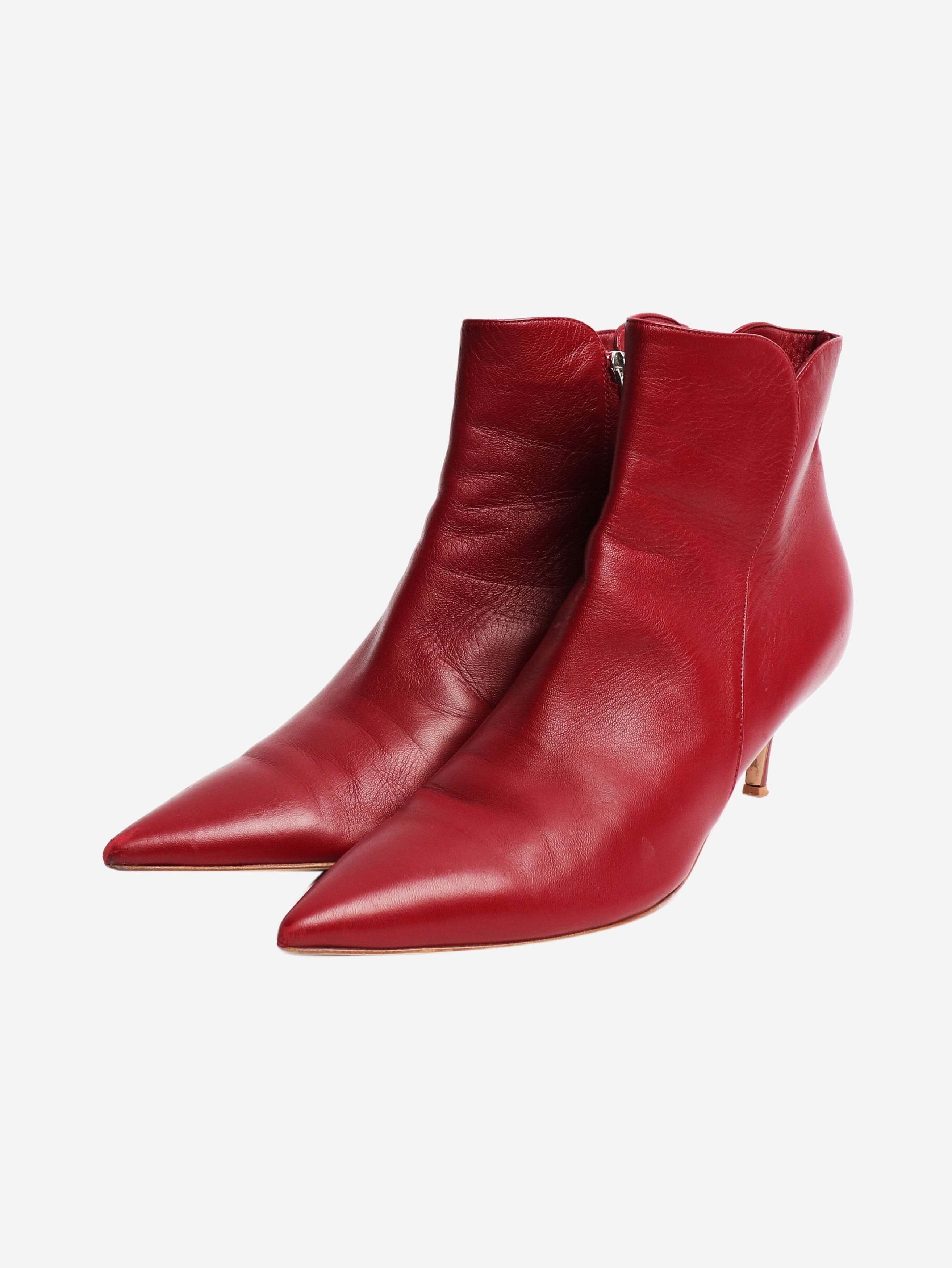 Gianvito Rossi Burgundy ankle boots - UK 8 Size US 10.5 / IT 40.5 - 2 Thumbnail