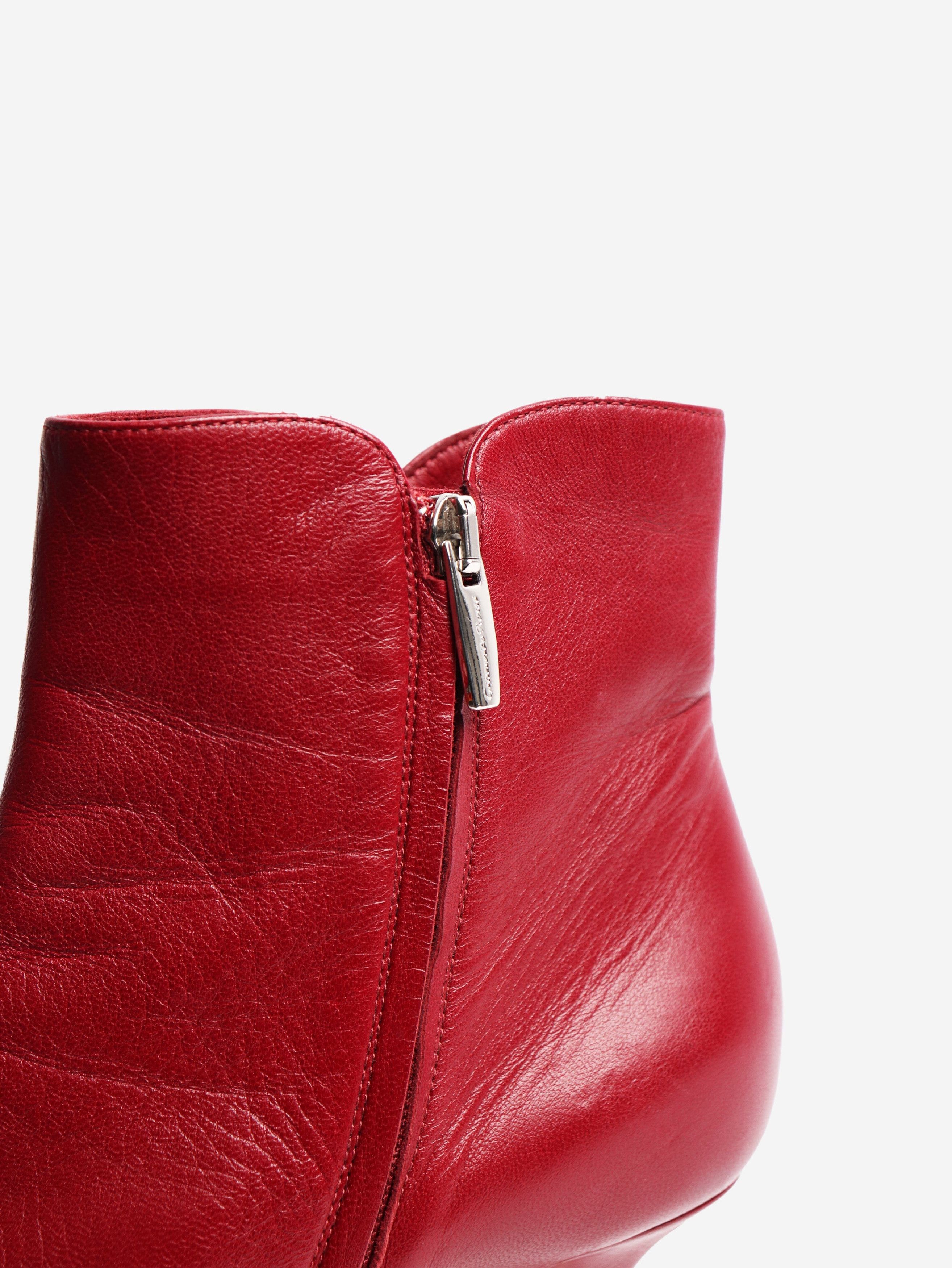 Gianvito Rossi Burgundy ankle boots - UK 8 Size US 10.5 / IT 40.5 - 4 Thumbnail