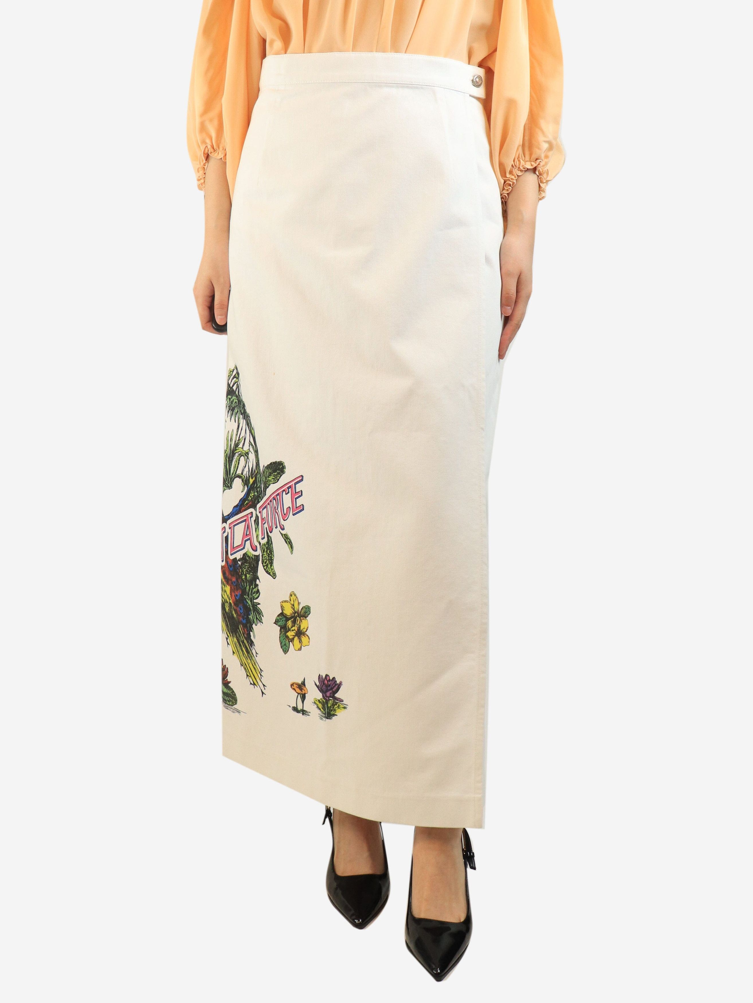 Dior White floral maxi skirt - UK 16 Size 34" / US 12 / IT 48 - 2 Thumbnail