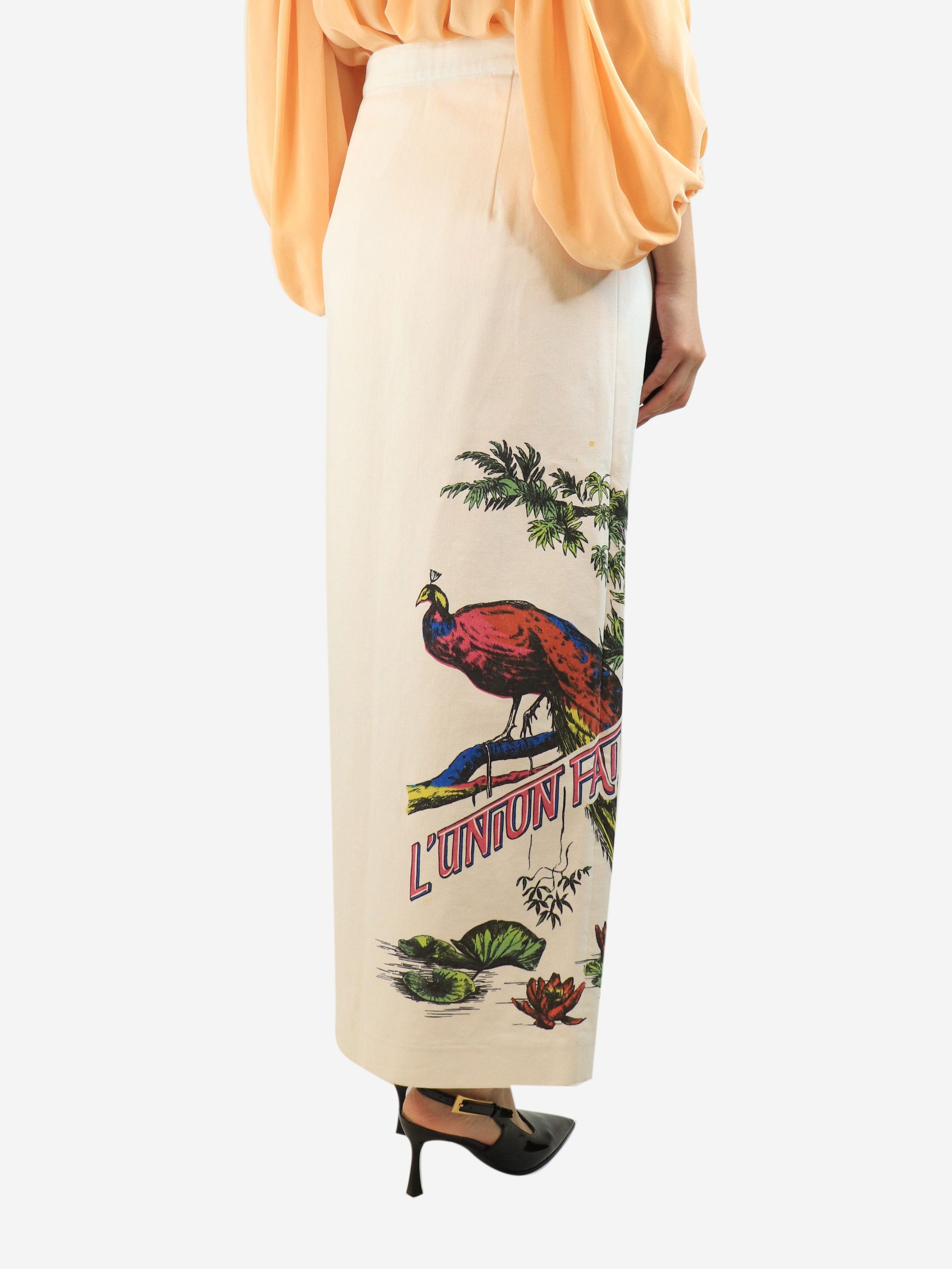 Dior White floral maxi skirt - UK 16 Size 34" / US 12 / IT 48 - 3 Thumbnail