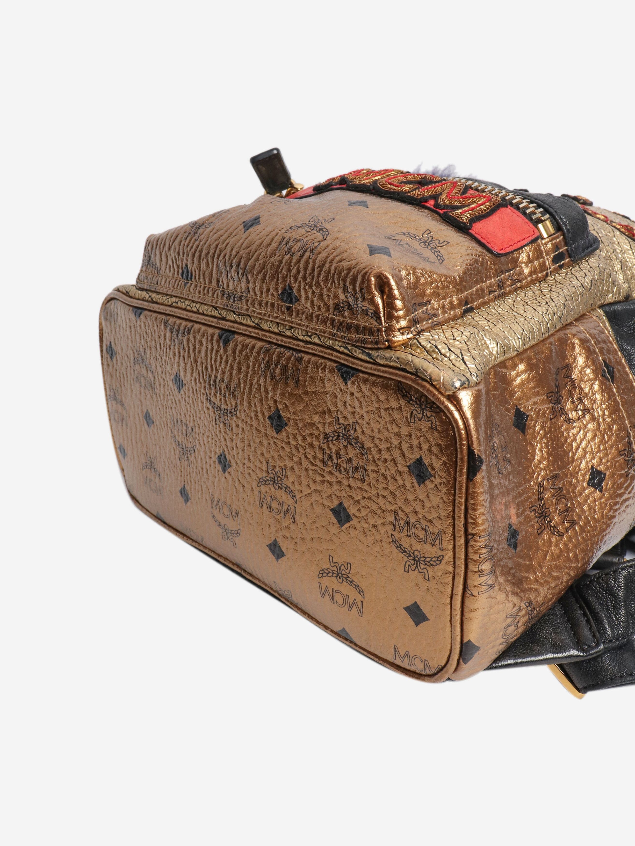 MCM Gold metallic backpack Size ONE SIZE - 4 Thumbnail
