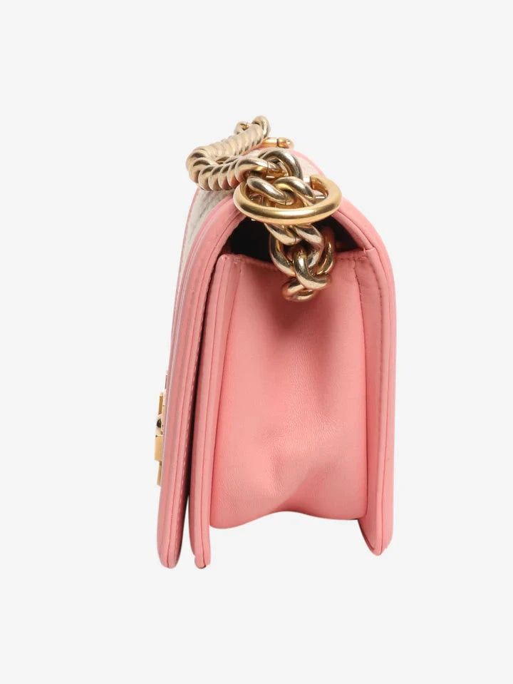 Chanel Pink and white 2017 small braided chevron Boy bag Size ONE SIZE - 2 Thumbnail