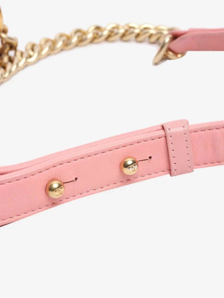 Chanel Pink and white 2017 small braided chevron Boy bag Size ONE SIZE - 8 Thumbnail