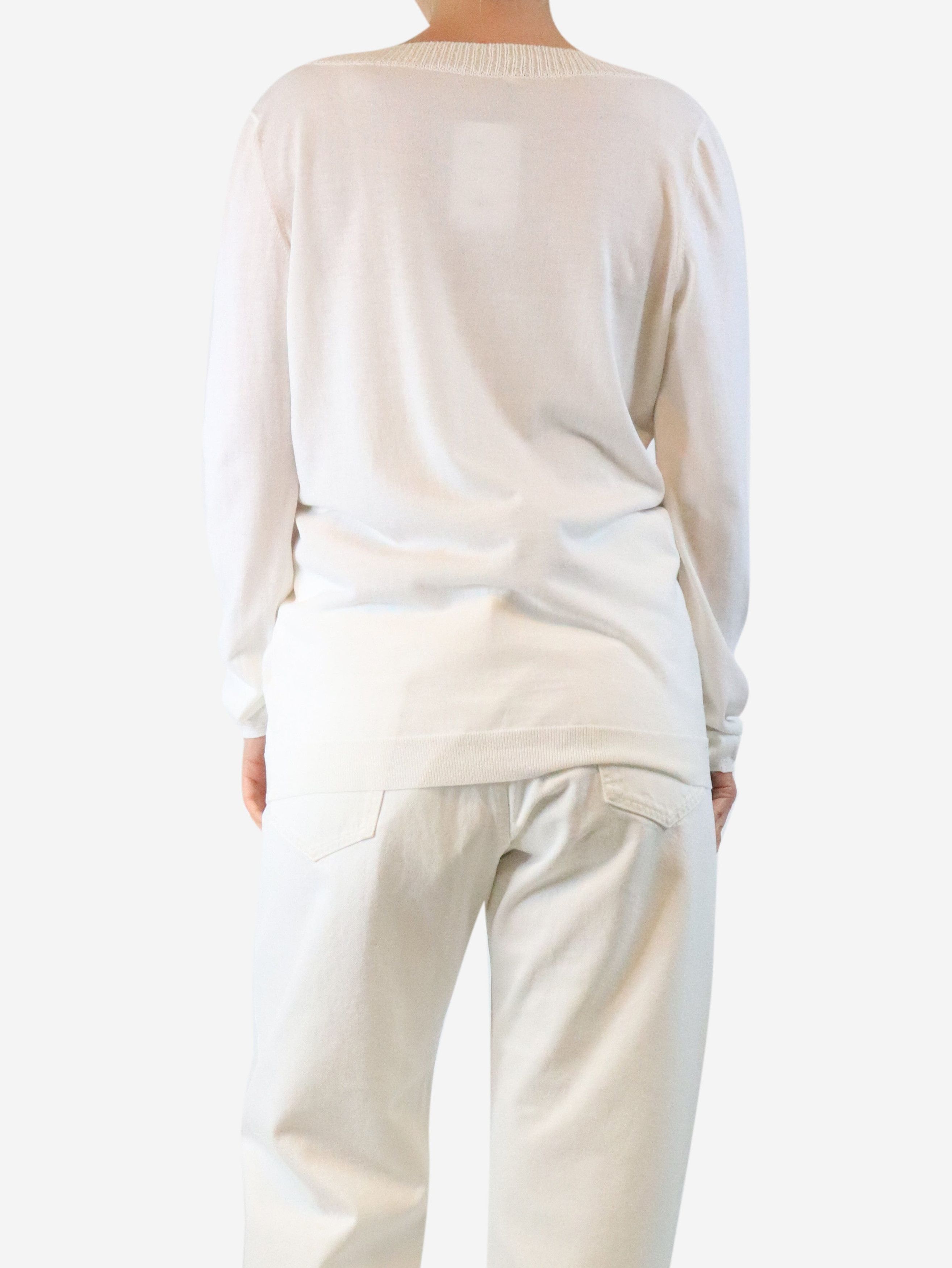 Brunello Cucinelli White v-neck sweater - XL Size XL / US 12-14 / IT 48-50 - 3 Thumbnail