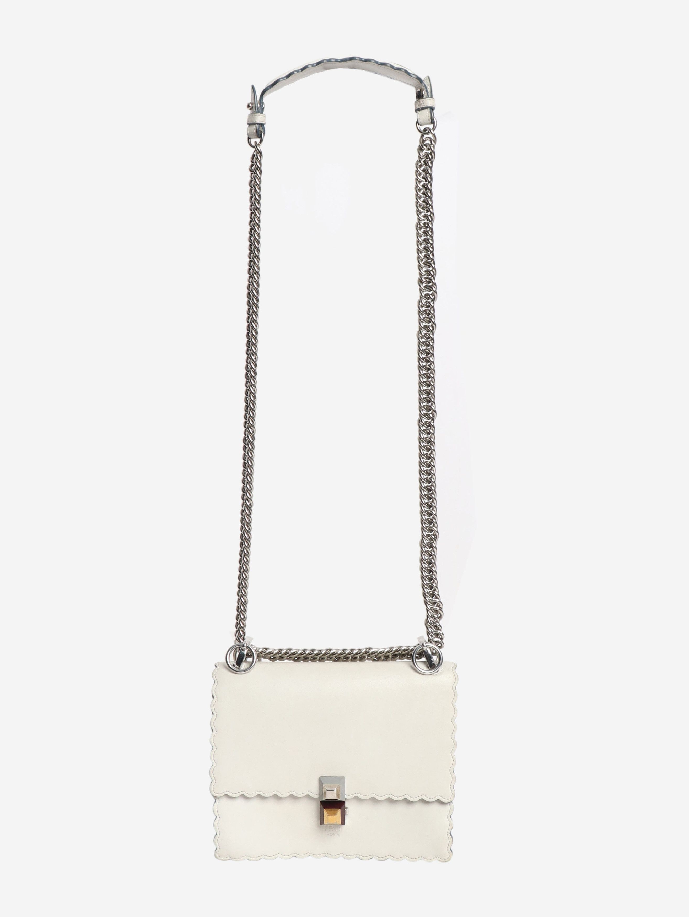 Fendi White small Kan I leather shoulder bag Size ONE SIZE - 2 Thumbnail