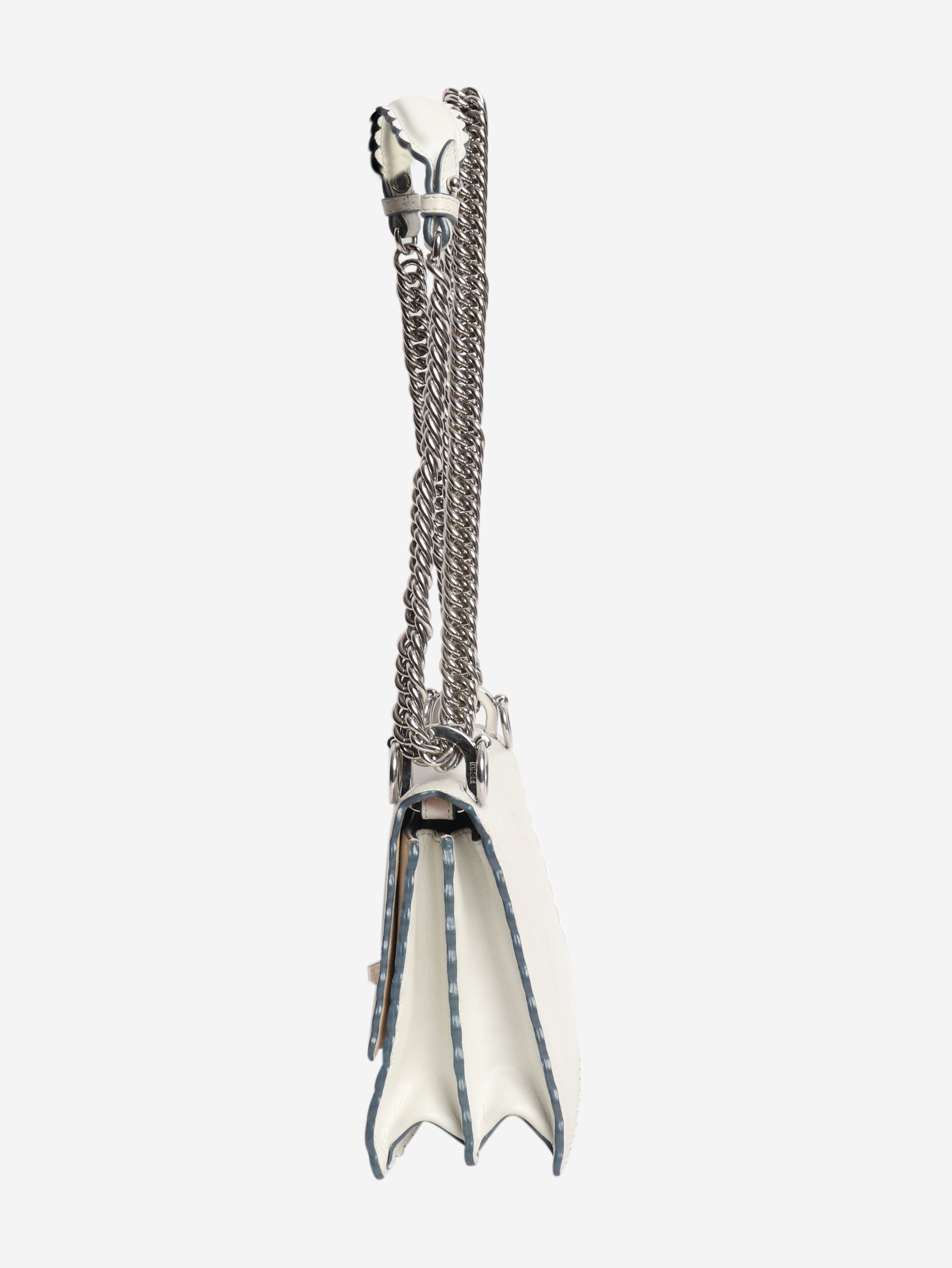 Fendi White small Kan I leather shoulder bag Size ONE SIZE - 4 Thumbnail