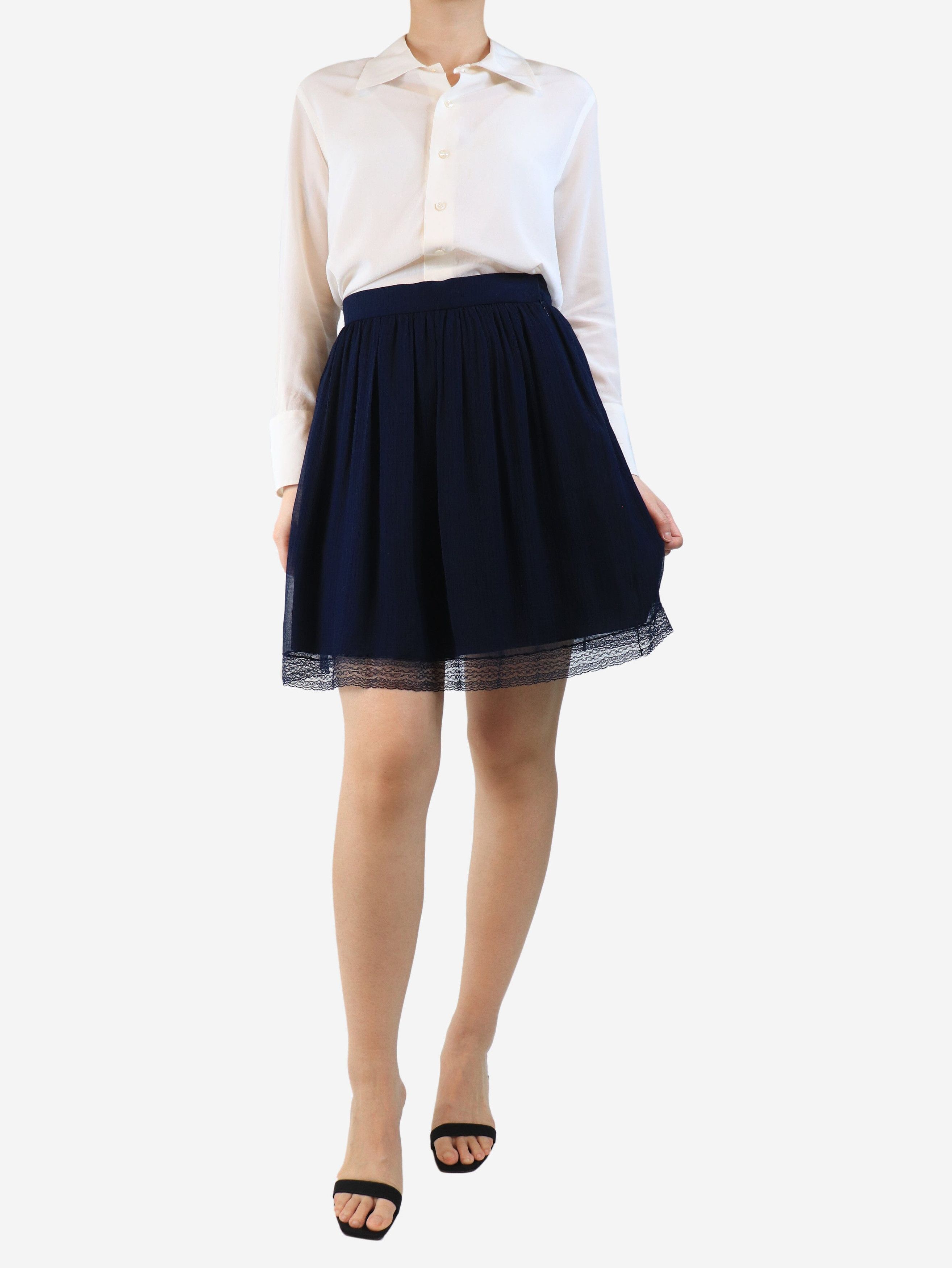 Dior Blue silk chiffon mini skirt - UK 12 Size 30" / US 8 / IT 44 - 3 Thumbnail