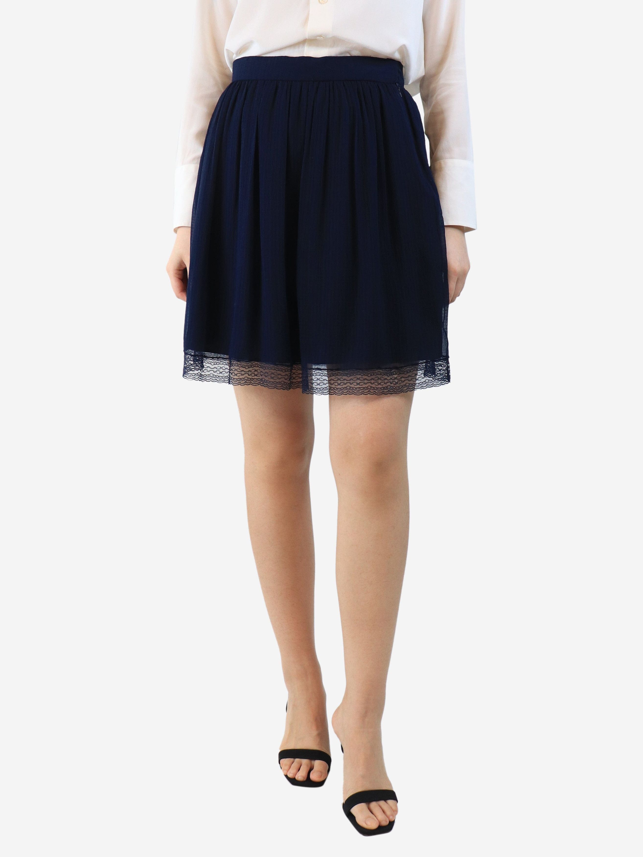 Dior Blue silk chiffon mini skirt - UK 12 Size 30" / US 8 / IT 44 - 2 Thumbnail