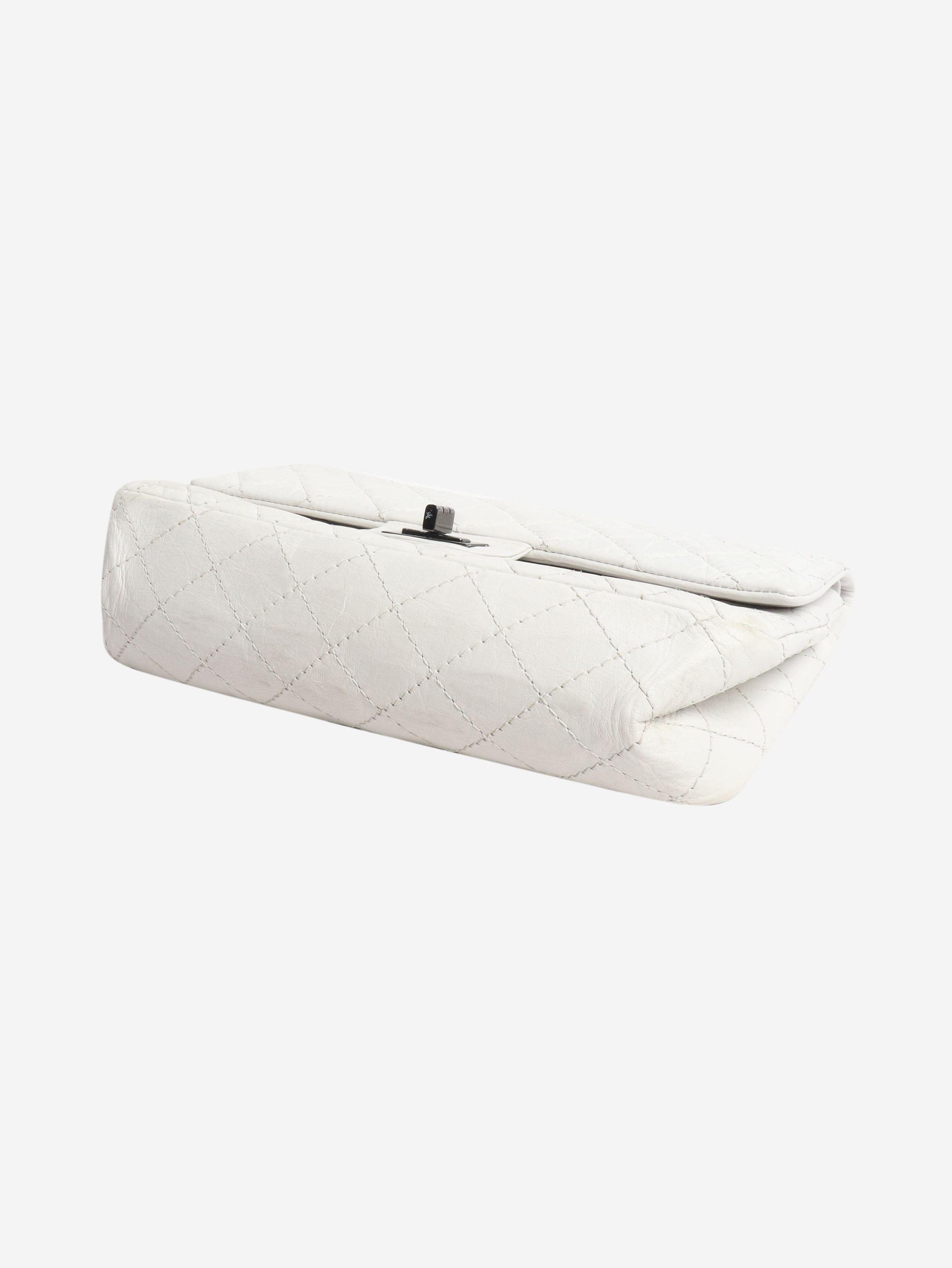 Chanel White 2008 2.55 crinkled lambskin shoulder bag Size ONE SIZE - 4 Thumbnail