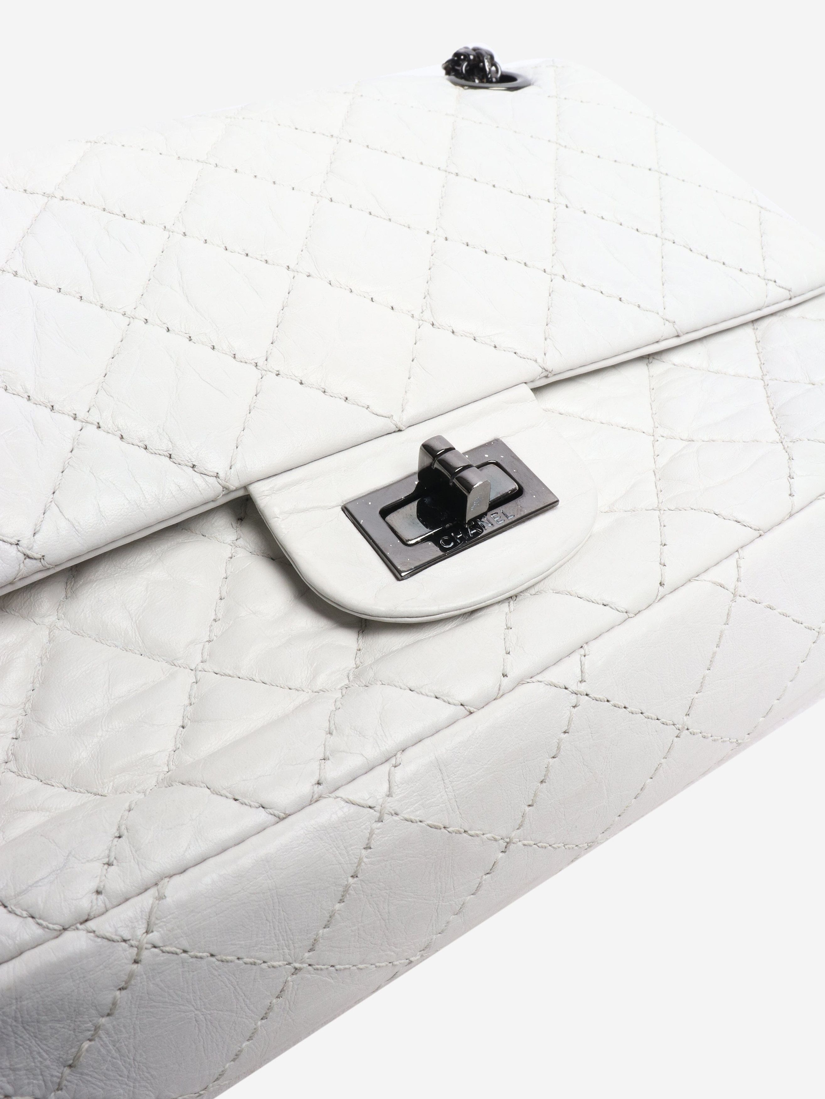 Chanel White 2008 2.55 crinkled lambskin shoulder bag Size ONE SIZE - 5 Thumbnail