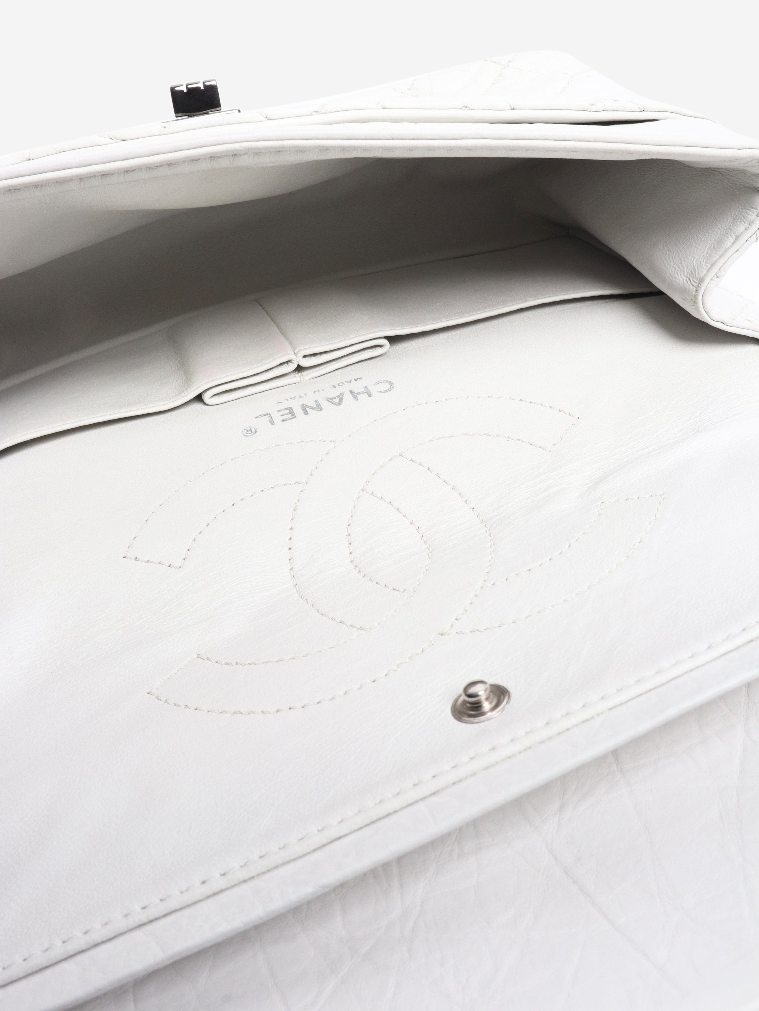 Chanel White 2008 2.55 crinkled lambskin shoulder bag Size ONE SIZE - 7 Thumbnail
